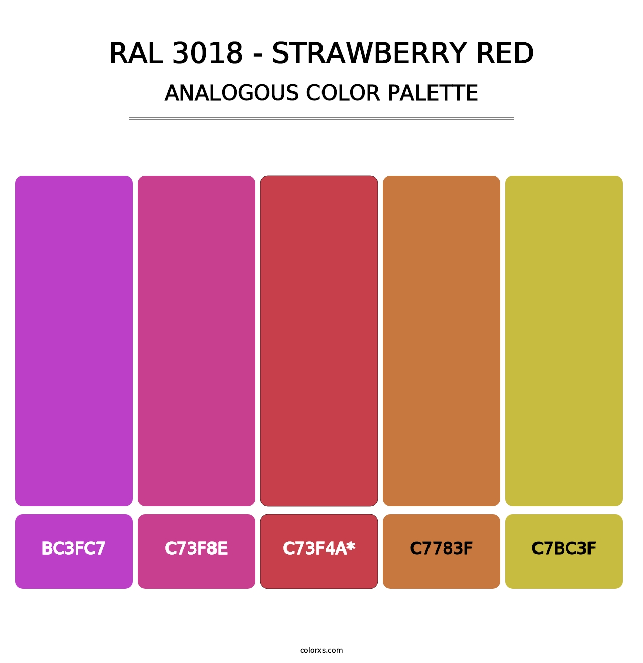 RAL 3018 - Strawberry Red - Analogous Color Palette