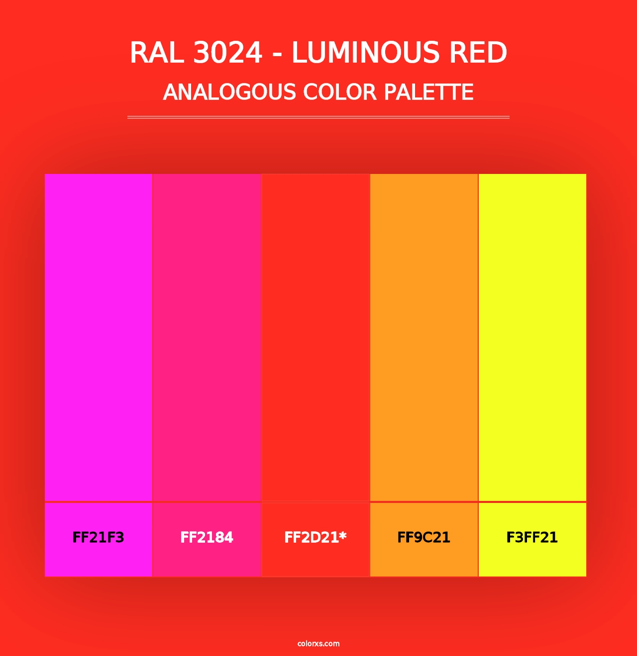 RAL 3024 - Luminous Red - Analogous Color Palette