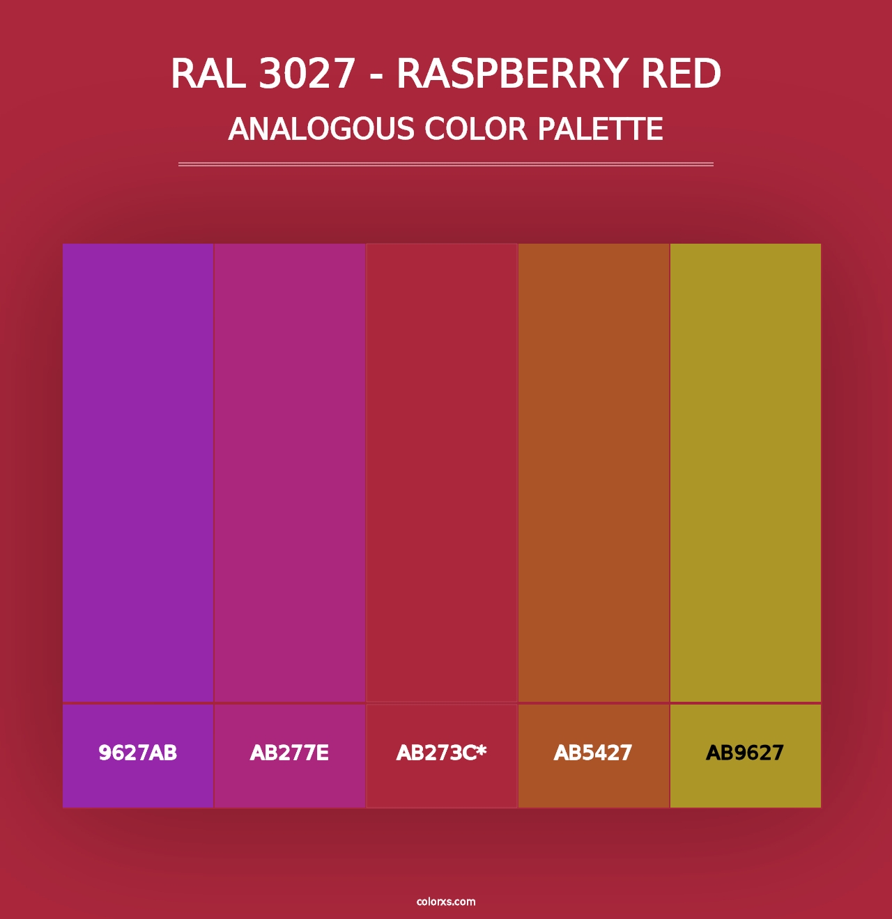 RAL 3027 - Raspberry Red - Analogous Color Palette