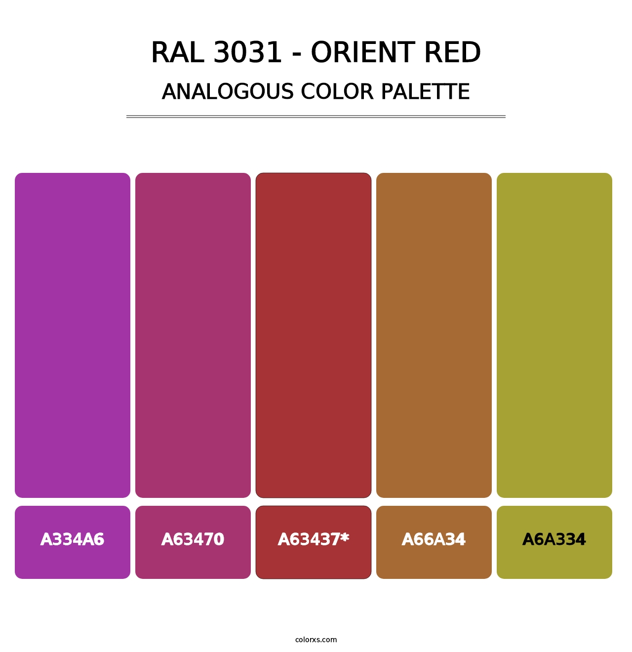 RAL 3031 - Orient Red - Analogous Color Palette