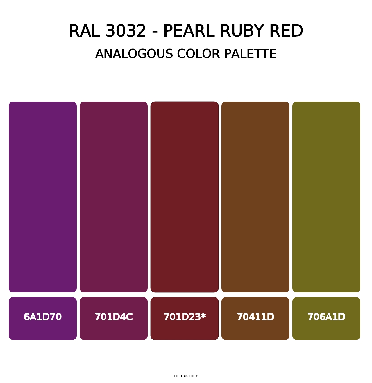 RAL 3032 - Pearl Ruby Red - Analogous Color Palette