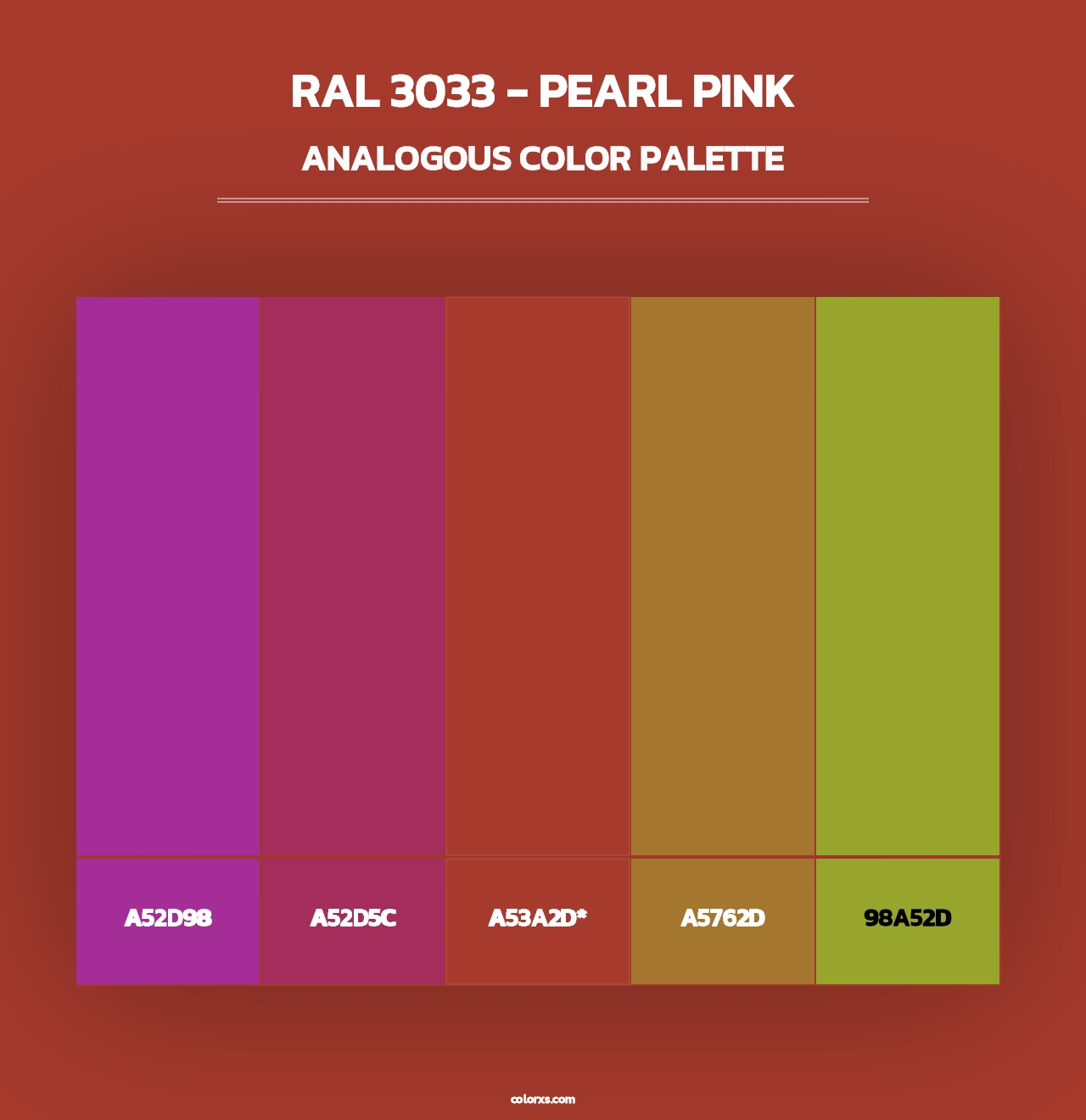 RAL 3033 - Pearl Pink - Analogous Color Palette