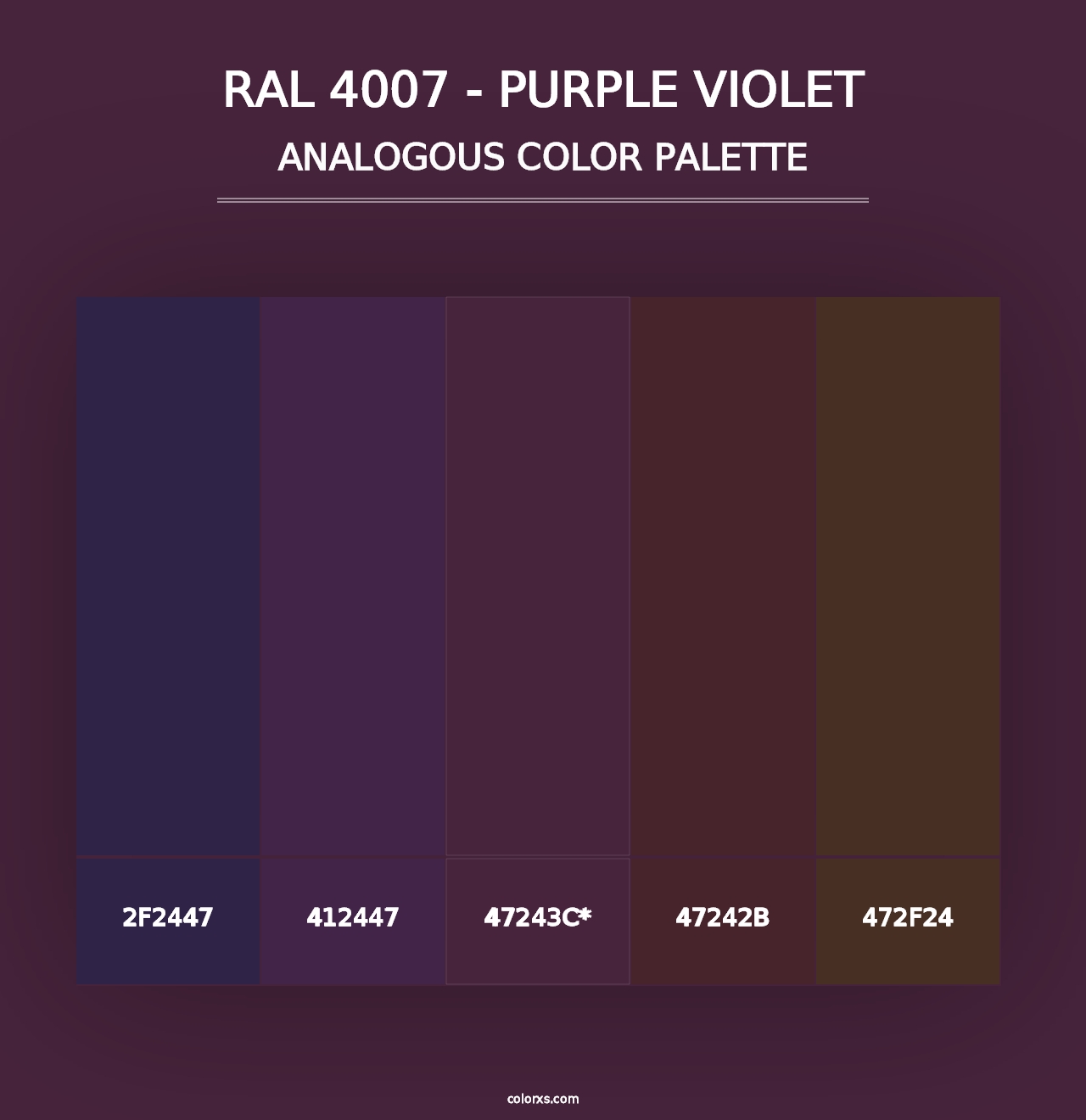 RAL 4007 - Purple Violet - Analogous Color Palette