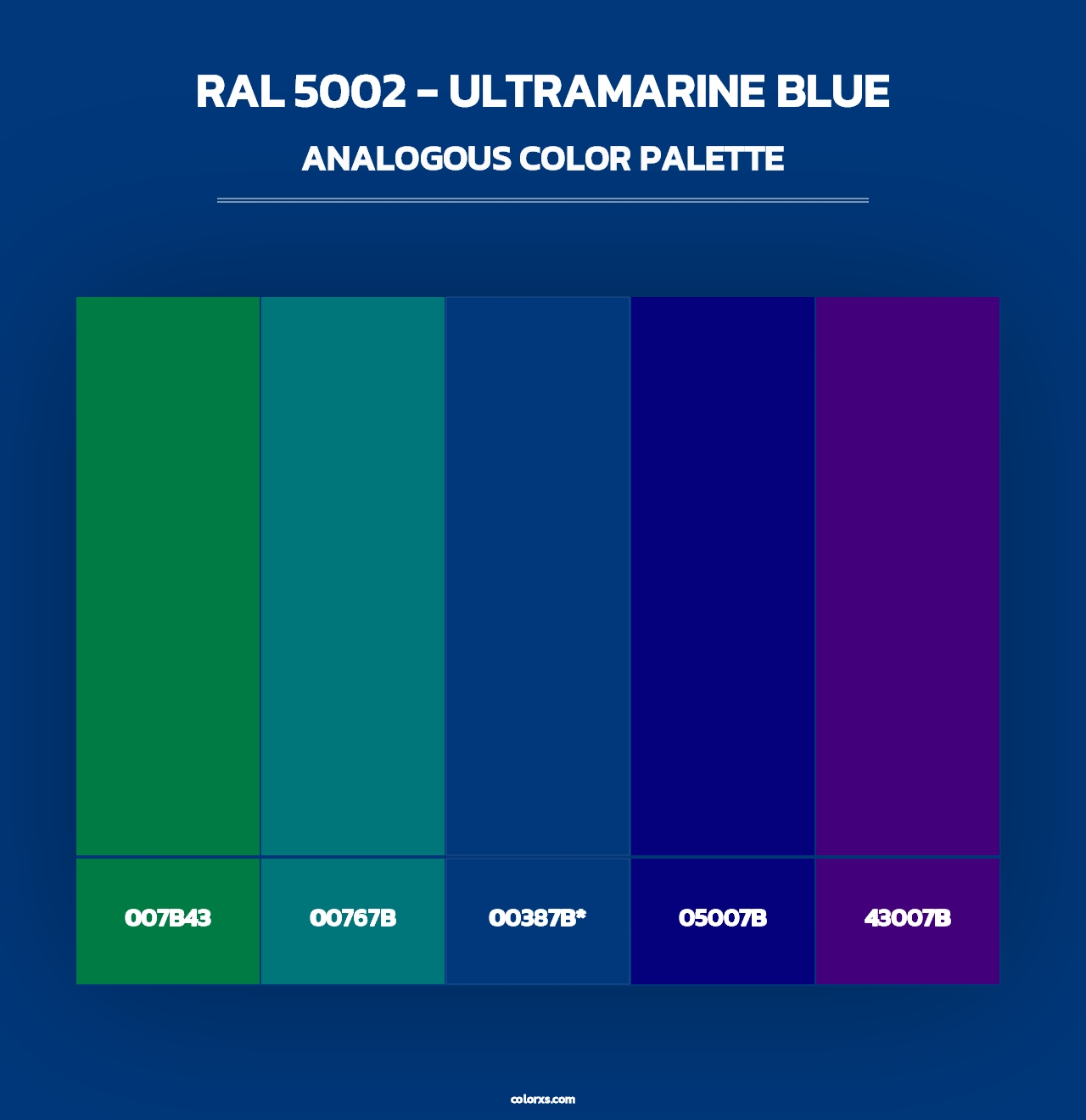 RAL 5002 - Ultramarine Blue - Analogous Color Palette