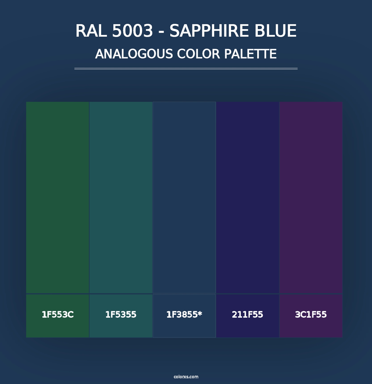 RAL 5003 - Sapphire Blue - Analogous Color Palette