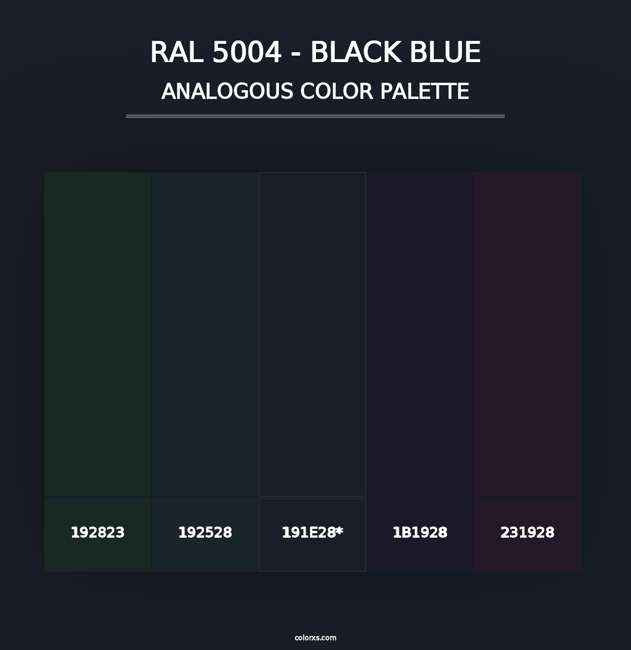 RAL 5004 - Black Blue - Analogous Color Palette