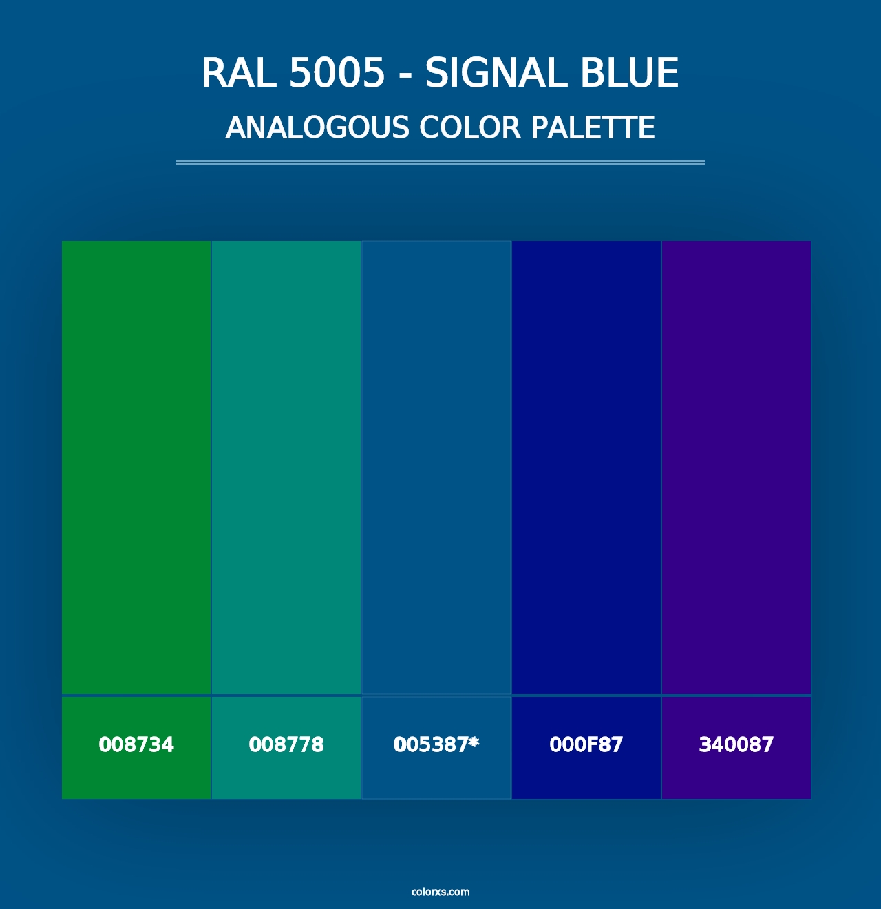 RAL 5005 - Signal Blue - Analogous Color Palette