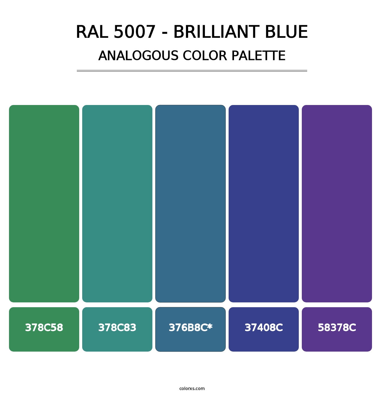 RAL 5007 - Brilliant Blue - Analogous Color Palette