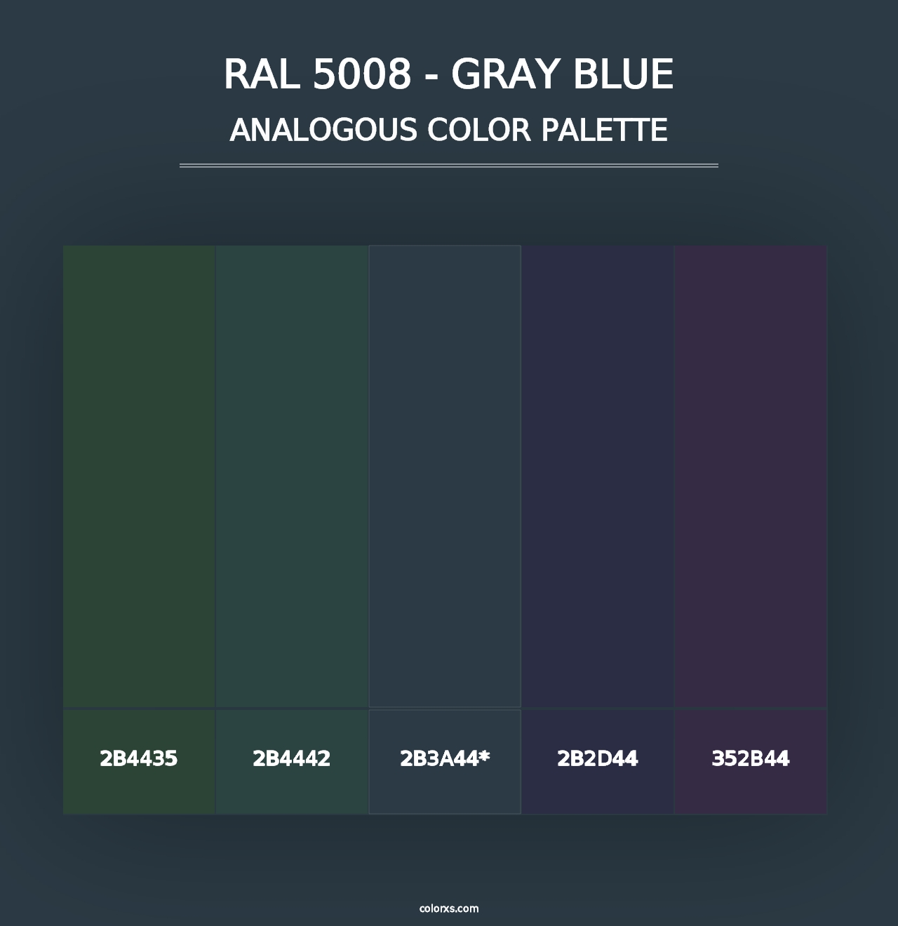 RAL 5008 - Gray Blue - Analogous Color Palette