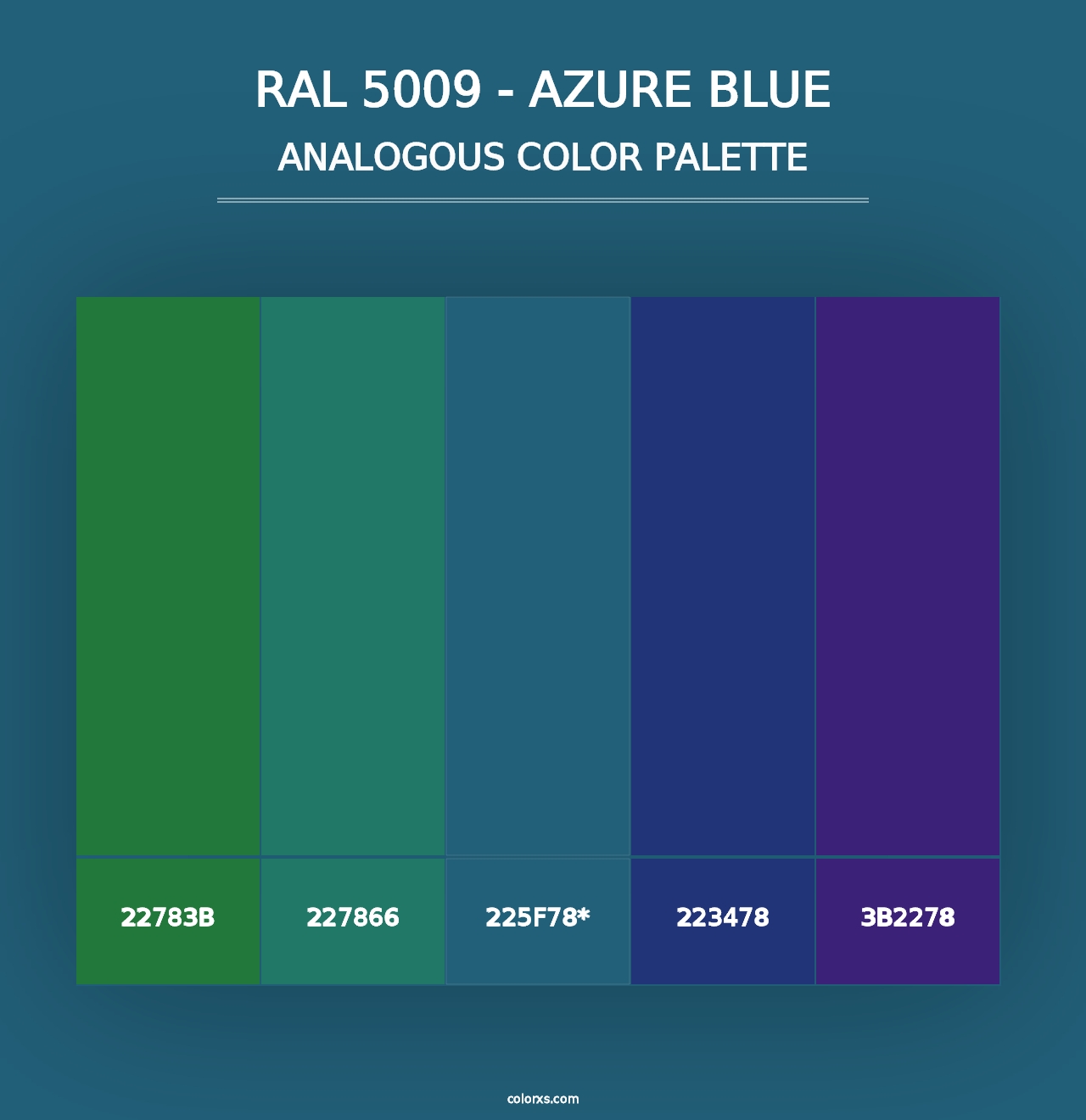 RAL 5009 - Azure Blue - Analogous Color Palette