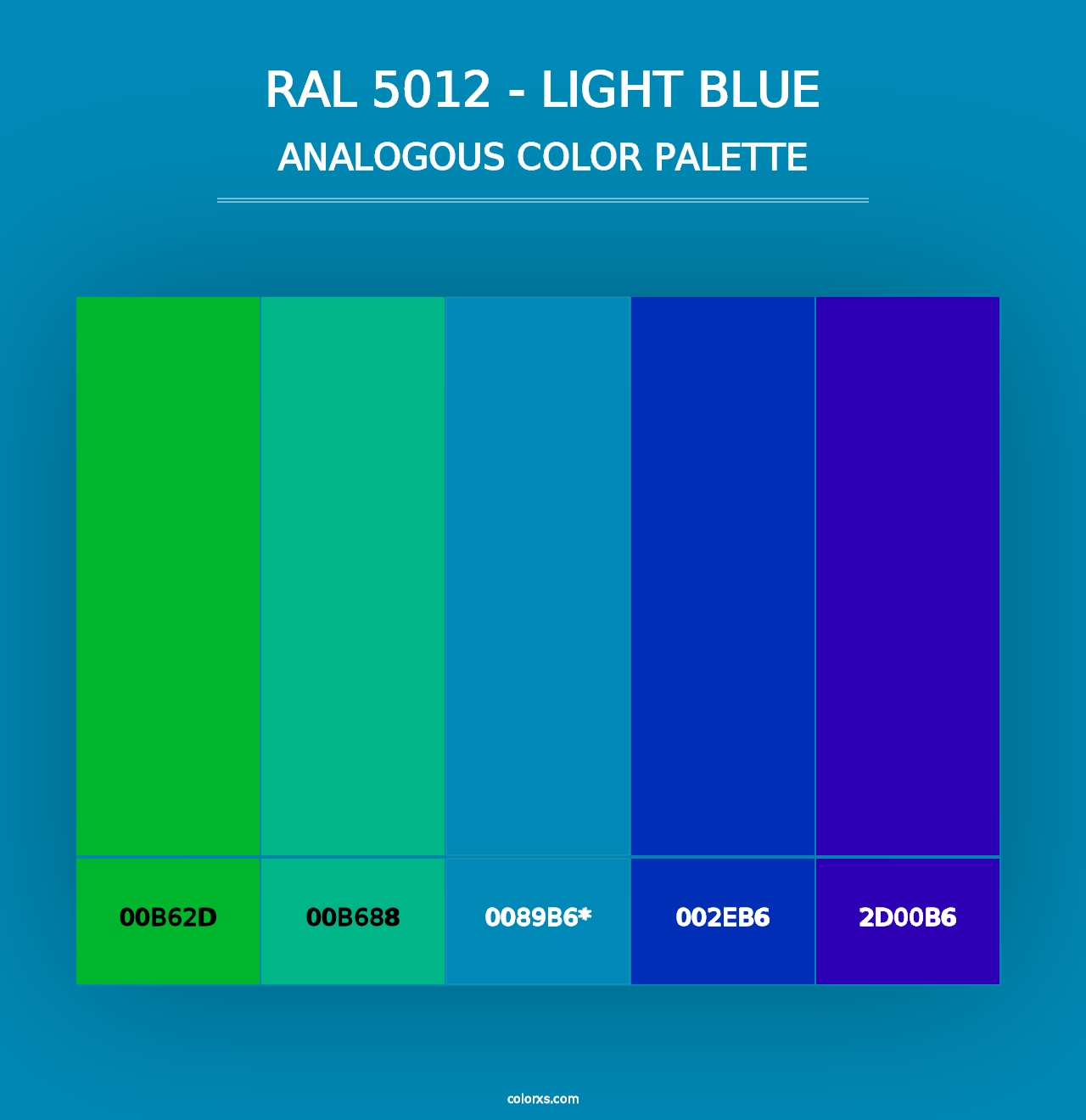 RAL 5012 - Light Blue - Analogous Color Palette