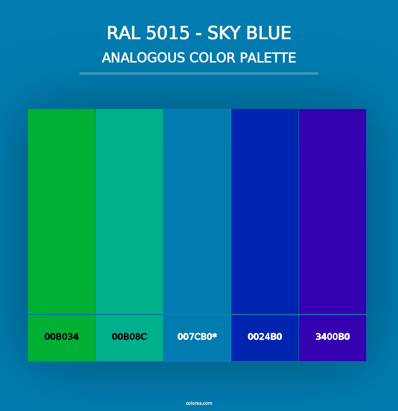 RAL 5015 - Sky Blue - Analogous Color Palette