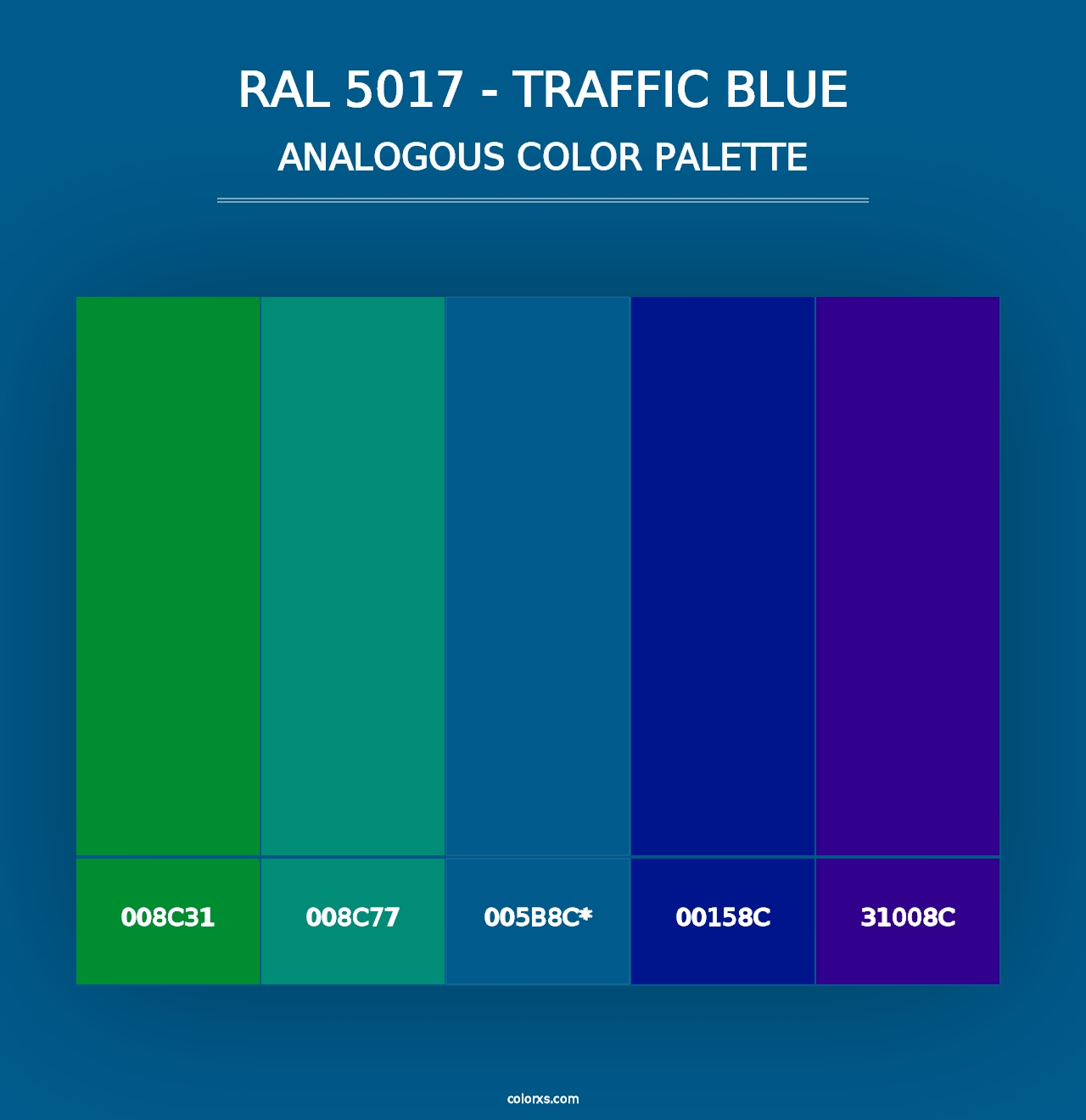 RAL 5017 - Traffic Blue - Analogous Color Palette