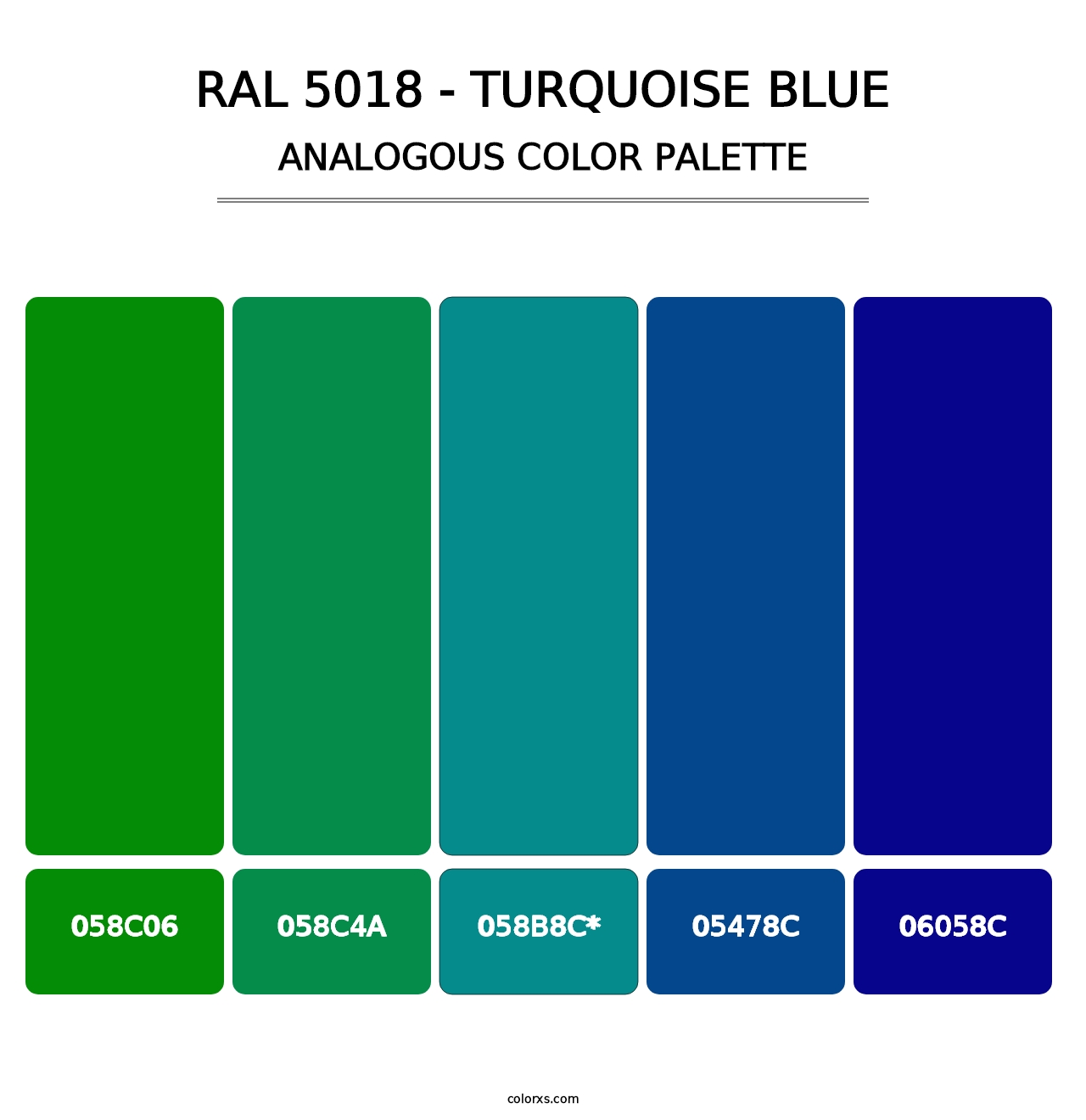 RAL 5018 - Turquoise Blue - Analogous Color Palette