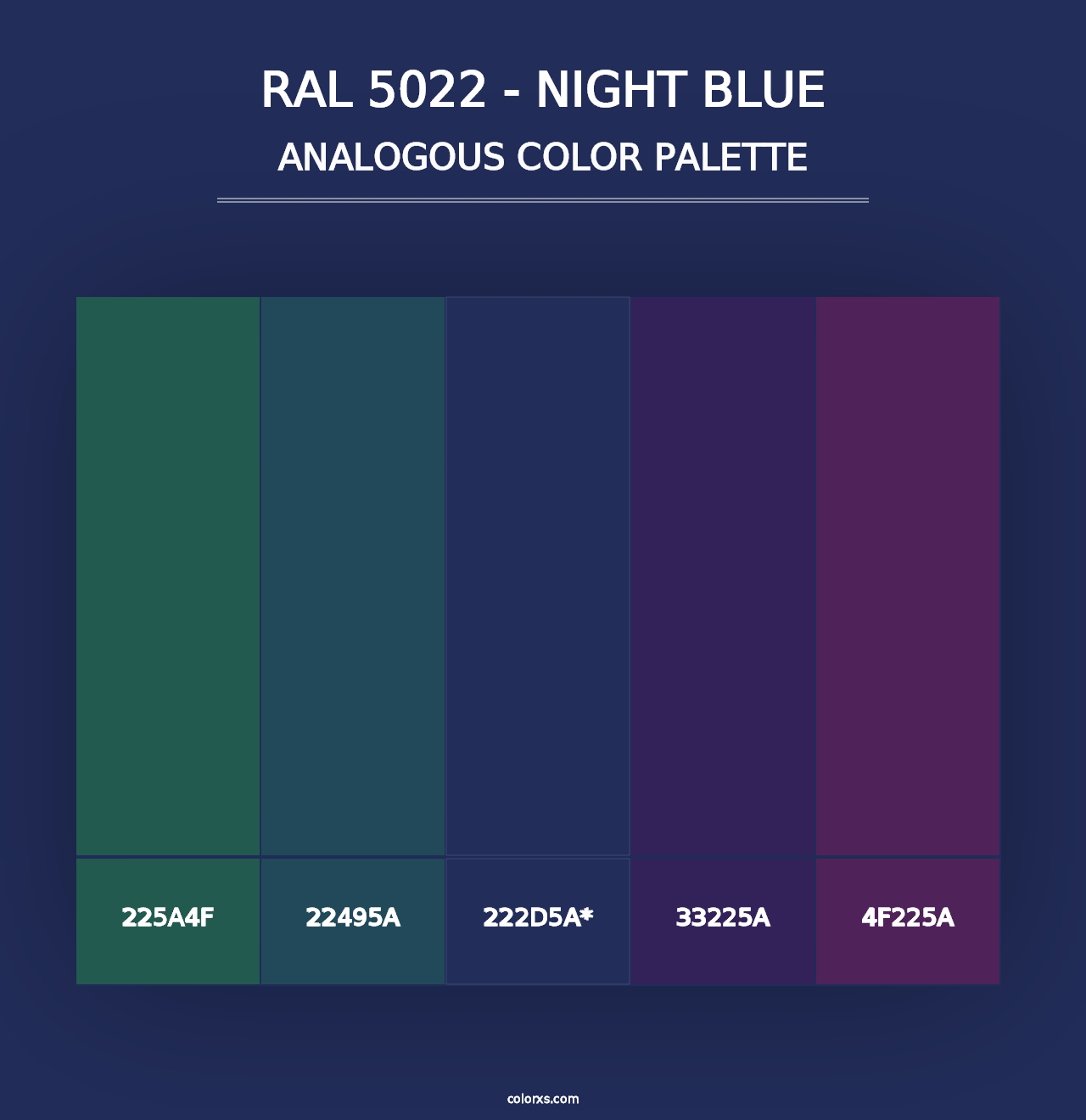 RAL 5022 - Night Blue - Analogous Color Palette