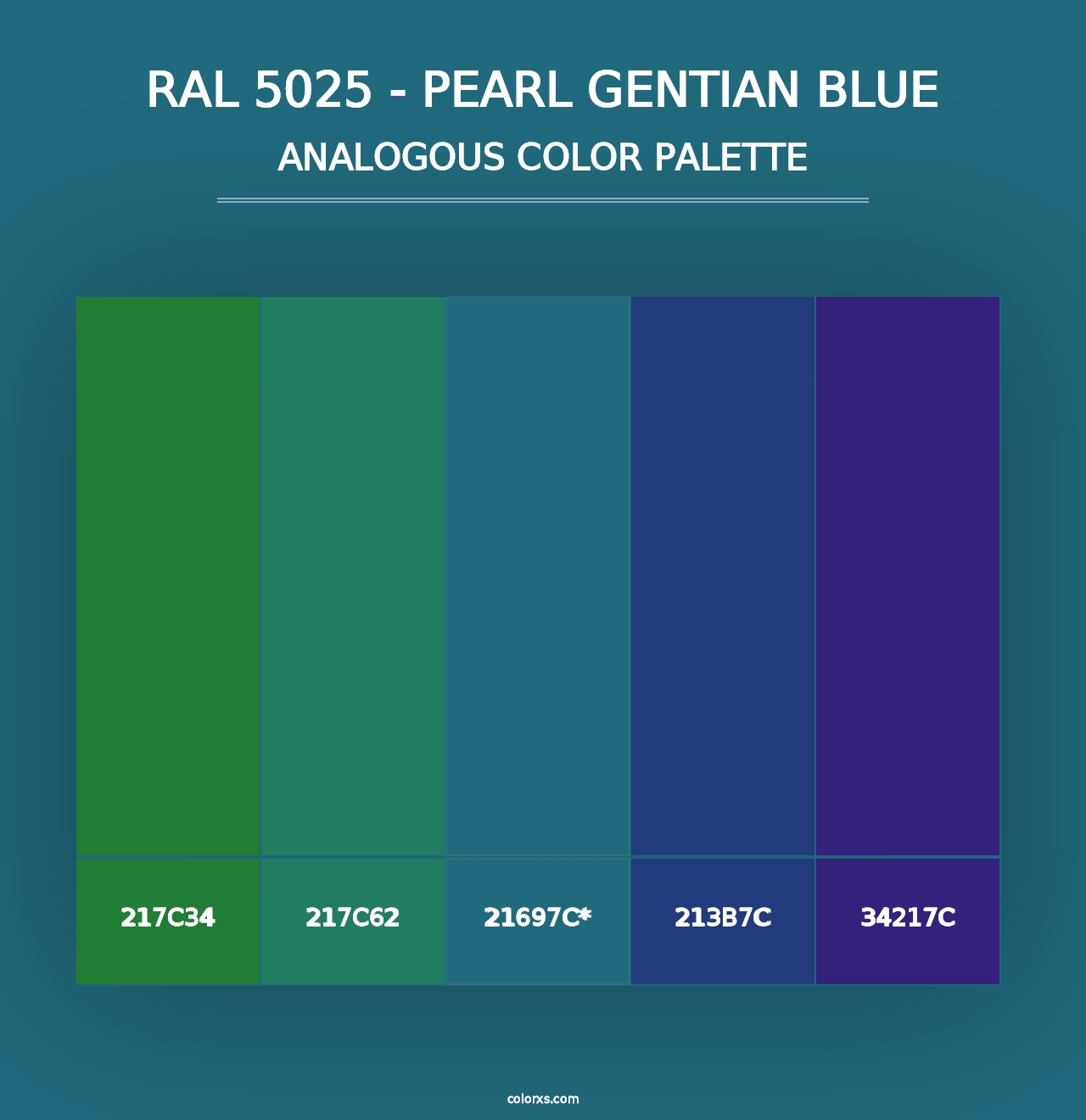 RAL 5025 - Pearl Gentian Blue - Analogous Color Palette