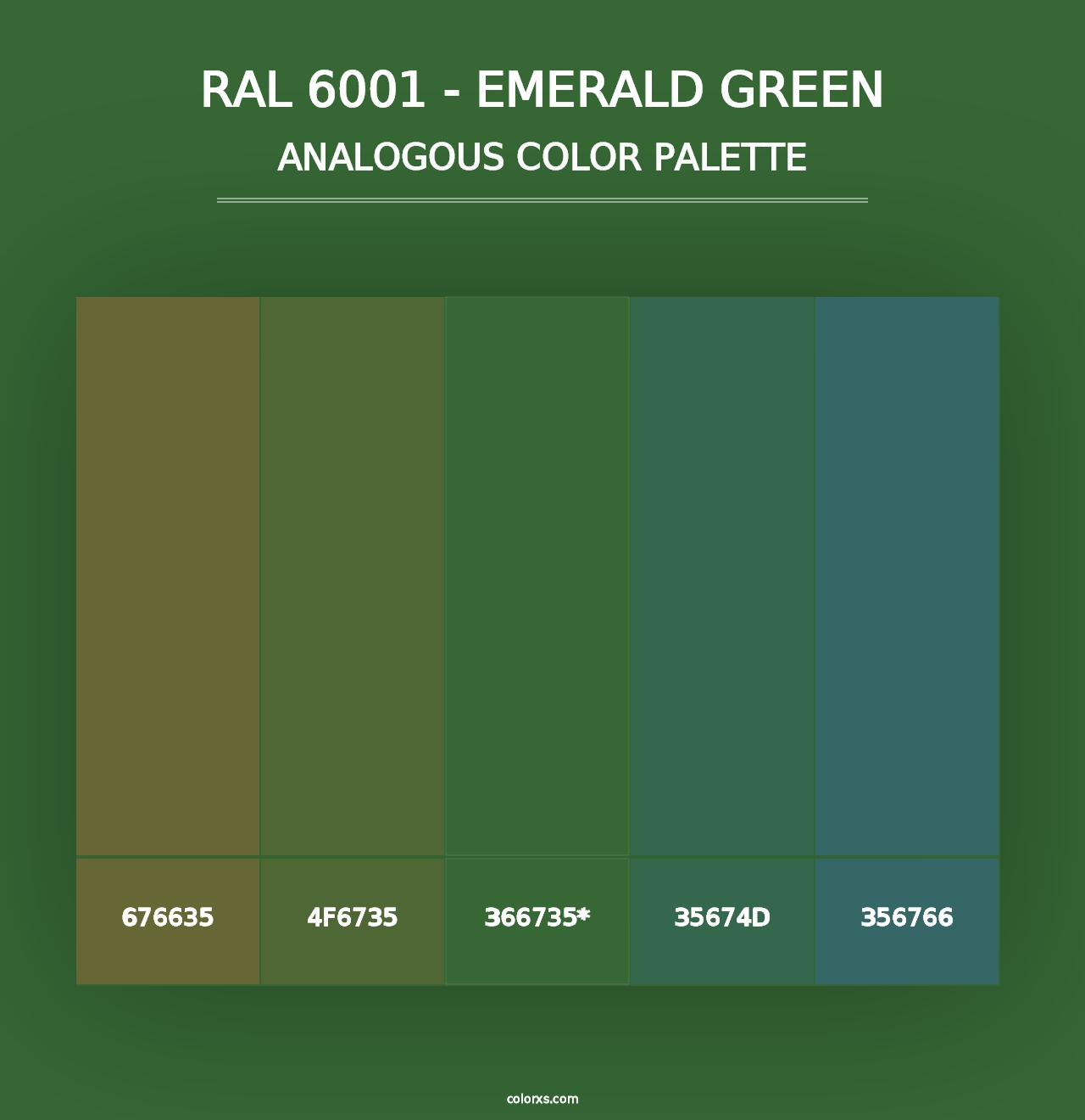 RAL 6001 - Emerald Green - Analogous Color Palette