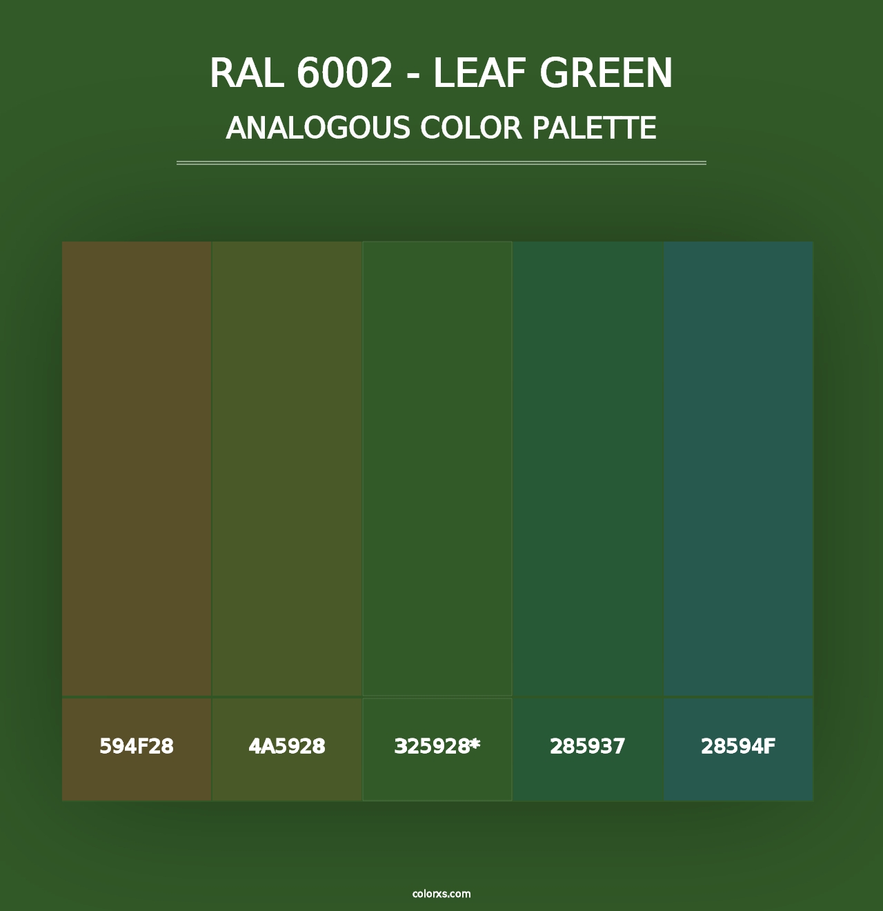 RAL 6002 - Leaf Green - Analogous Color Palette