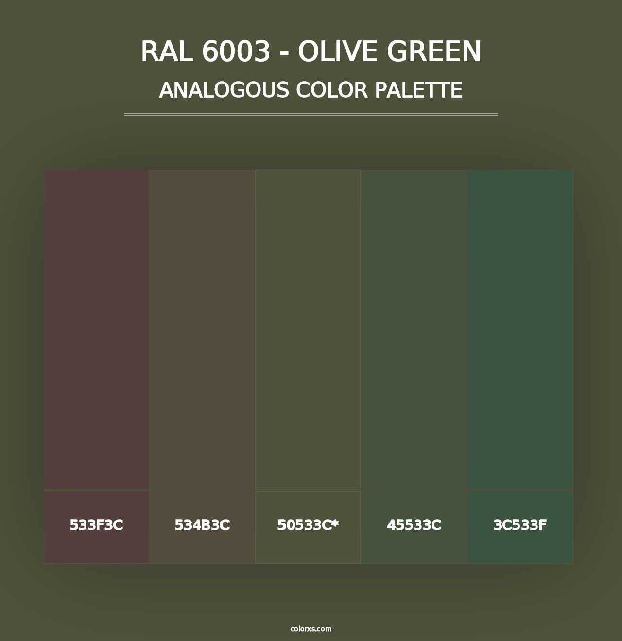 RAL 6003 - Olive Green - Analogous Color Palette