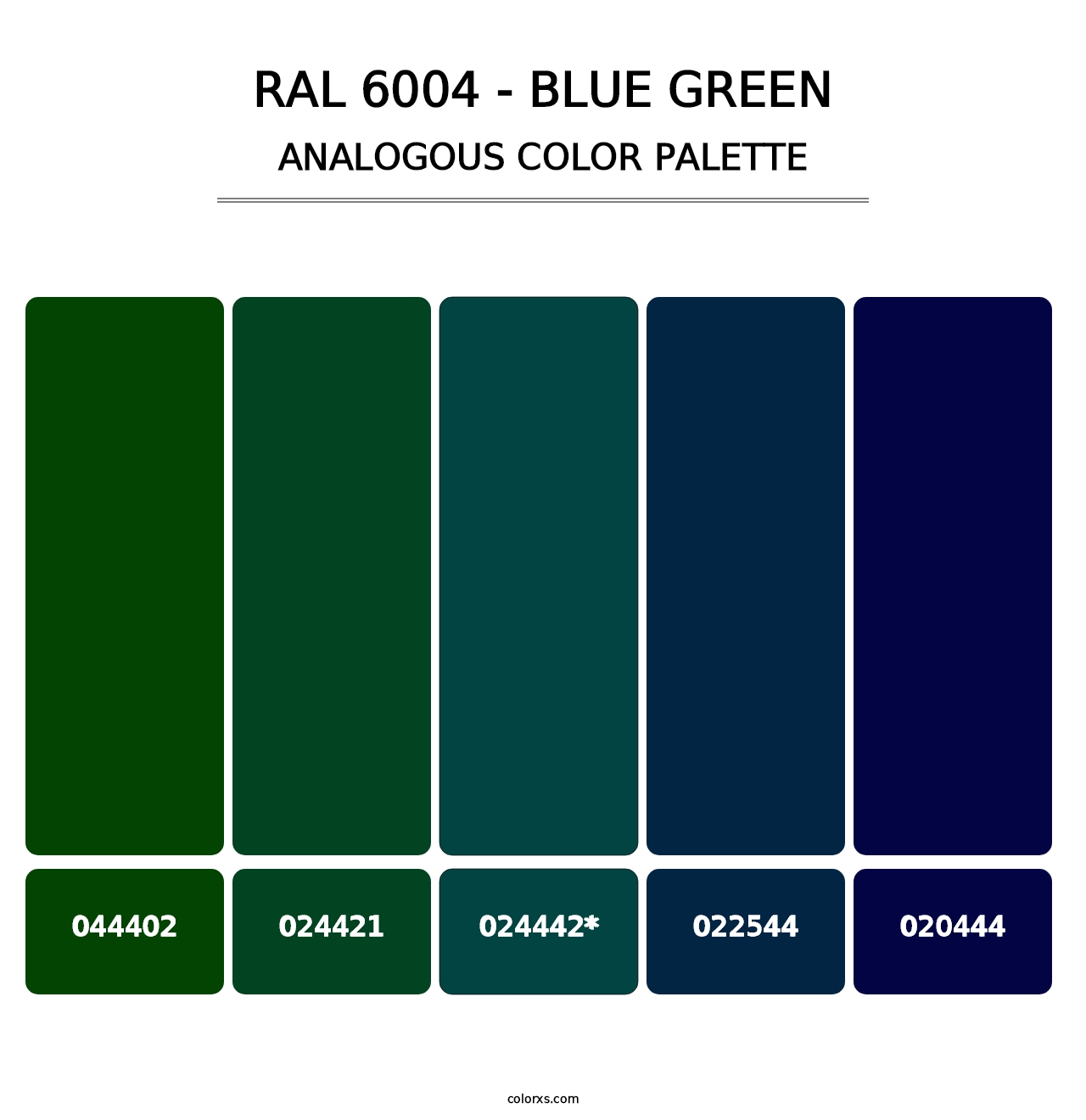 RAL 6004 - Blue Green - Analogous Color Palette