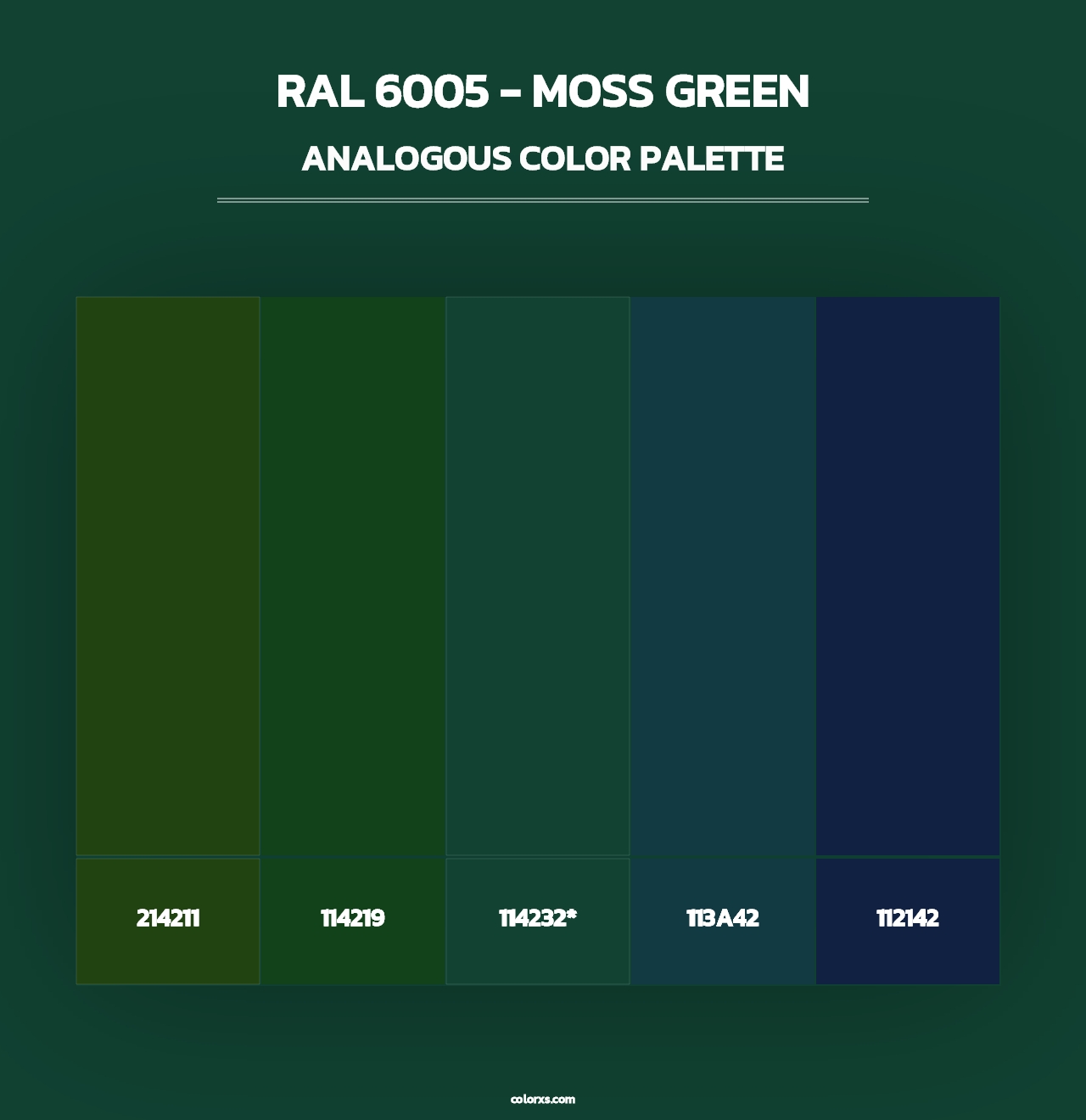 RAL 6005 - Moss Green - Analogous Color Palette