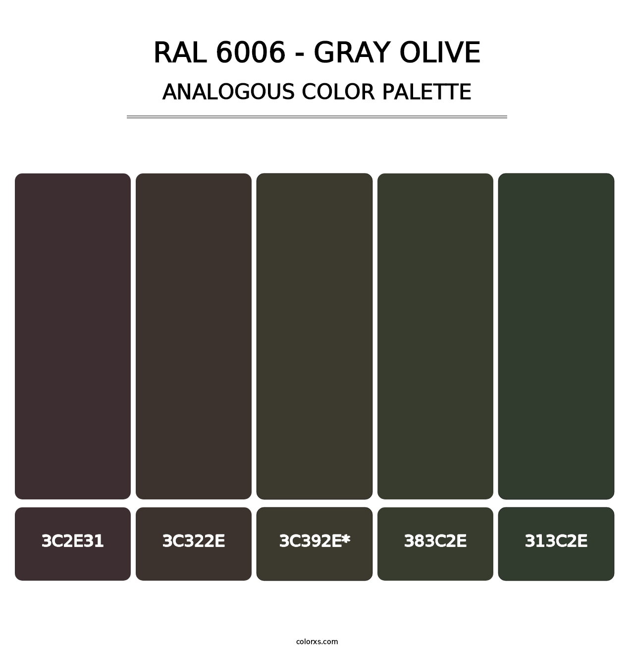 RAL 6006 - Gray Olive - Analogous Color Palette