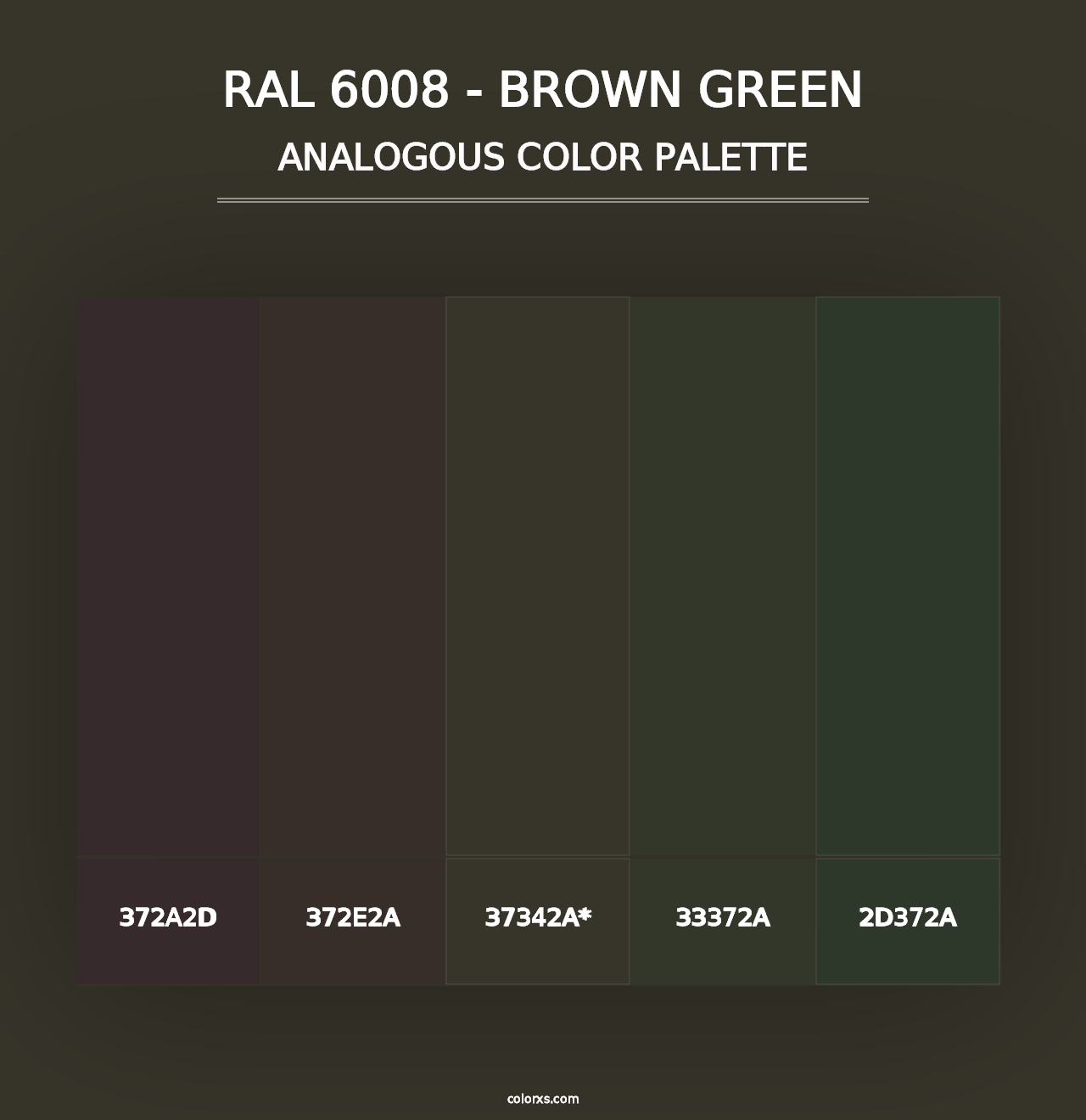 RAL 6008 - Brown Green - Analogous Color Palette