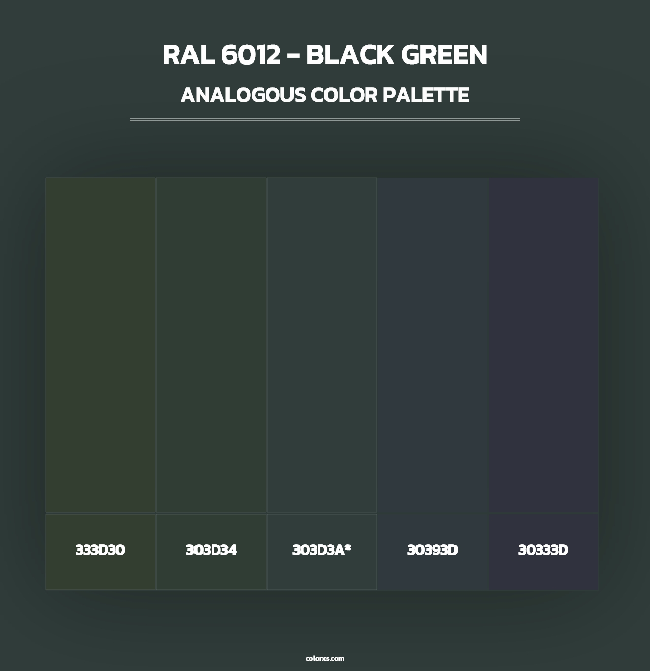 RAL 6012 - Black Green - Analogous Color Palette