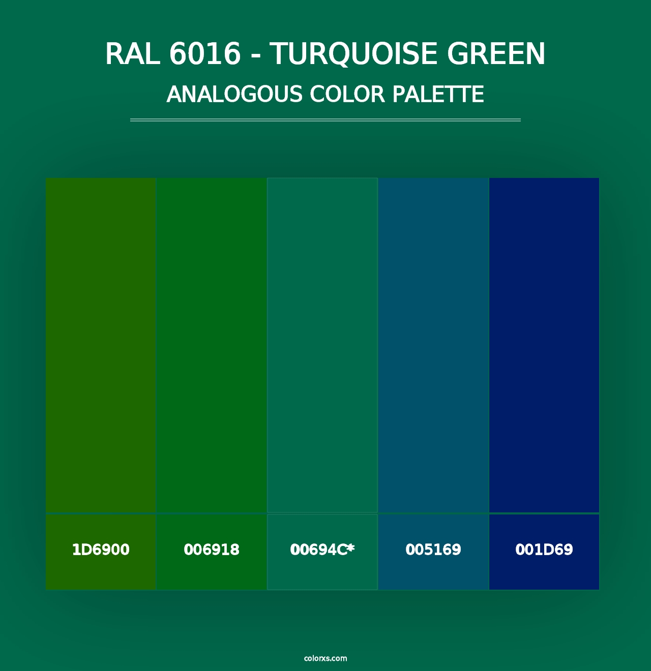 RAL 6016 - Turquoise Green - Analogous Color Palette