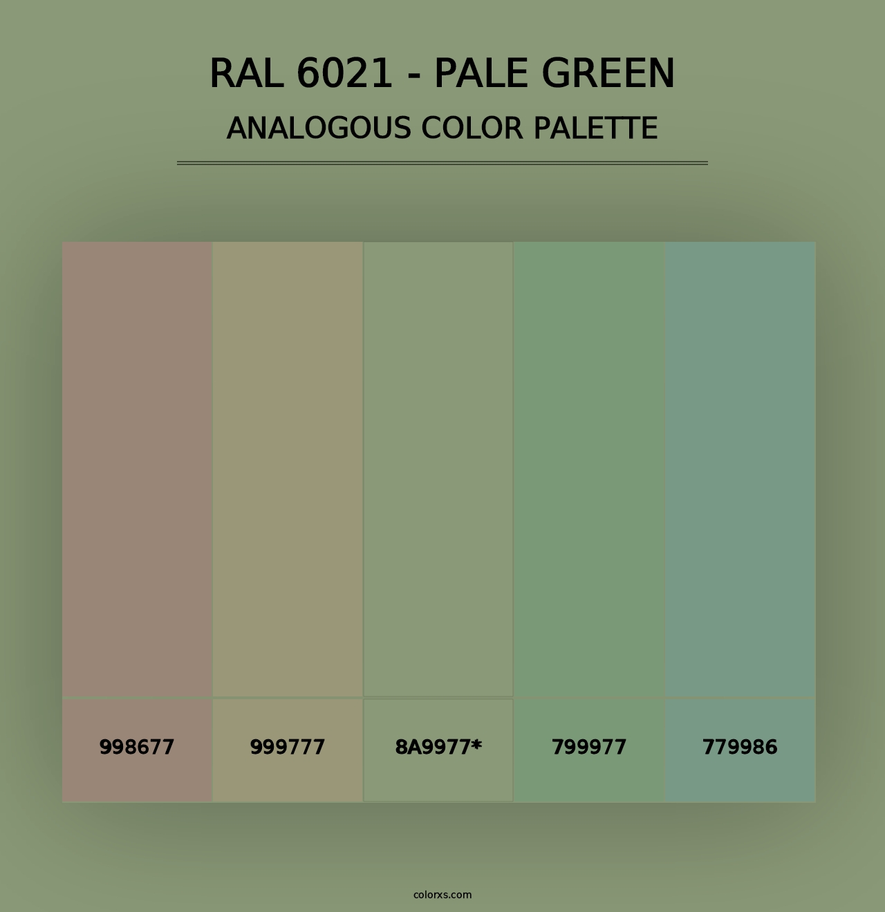 RAL 6021 - Pale Green - Analogous Color Palette