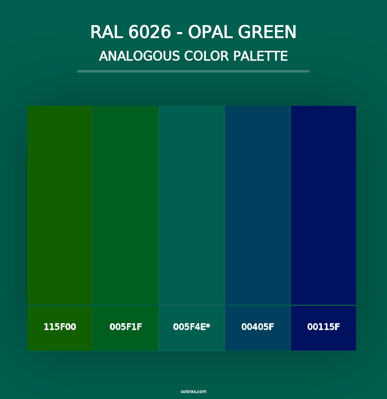 RAL 6026 - Opal Green - Analogous Color Palette