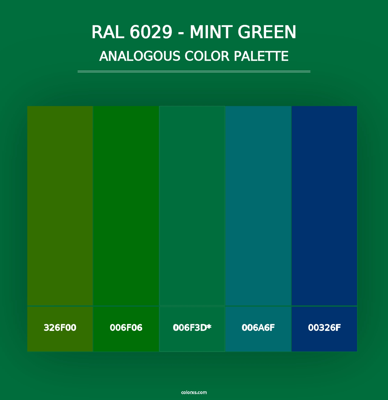 RAL 6029 - Mint Green - Analogous Color Palette