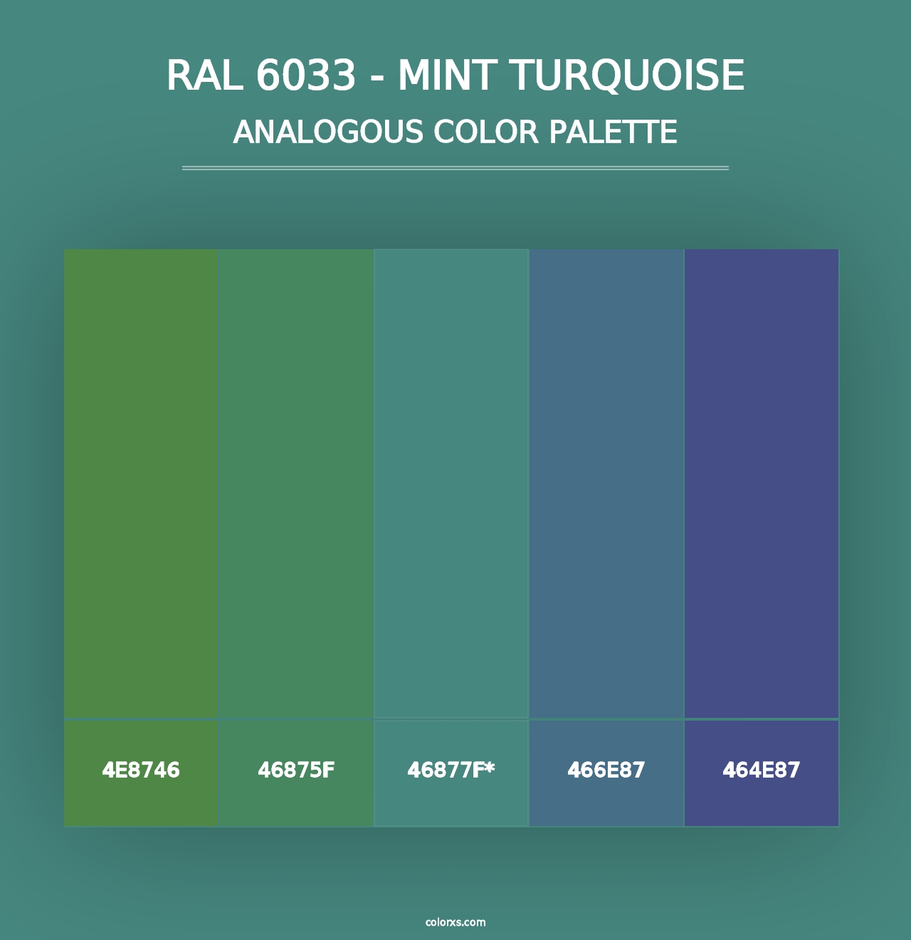 RAL 6033 - Mint Turquoise - Analogous Color Palette