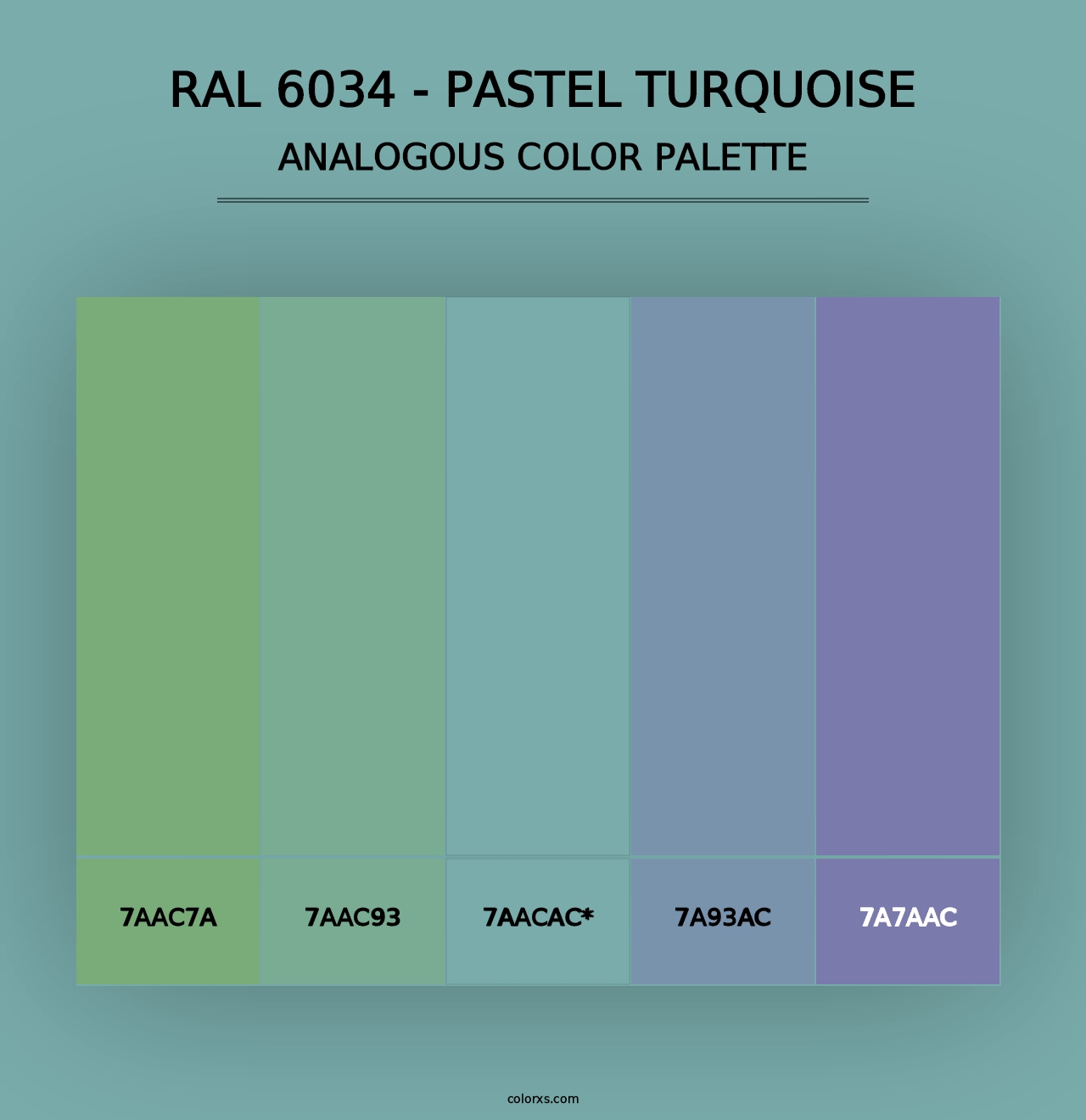 RAL 6034 - Pastel turquoise - Analogous Color Palette