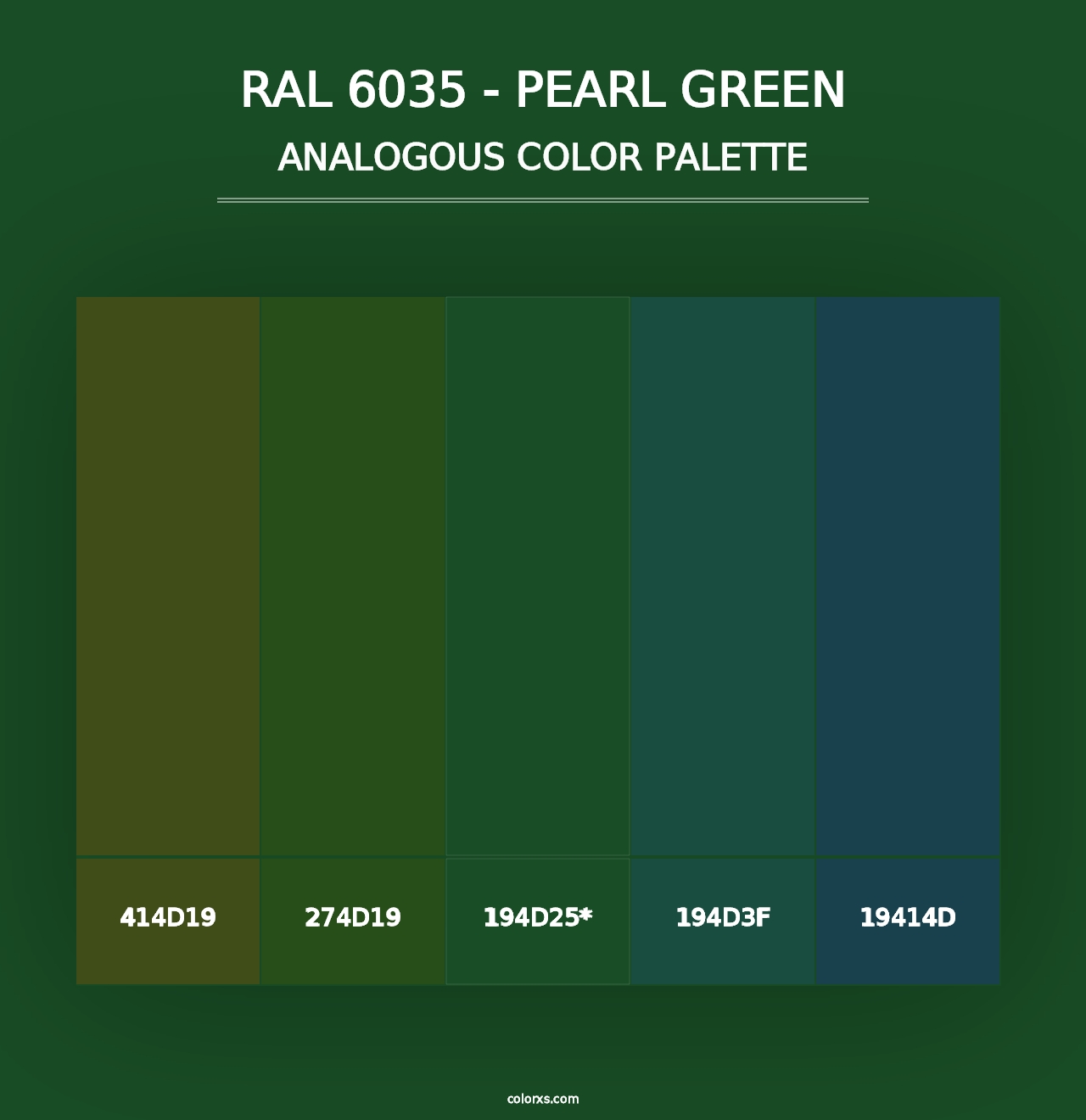 RAL 6035 - Pearl Green - Analogous Color Palette