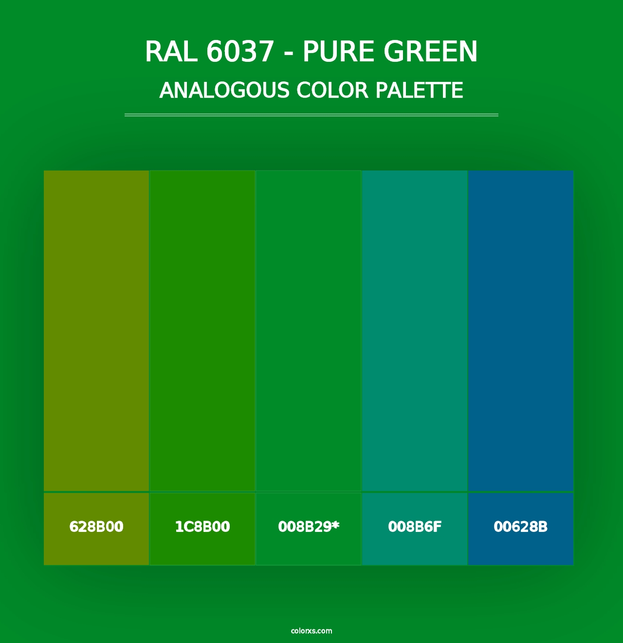 RAL 6037 - Pure Green - Analogous Color Palette