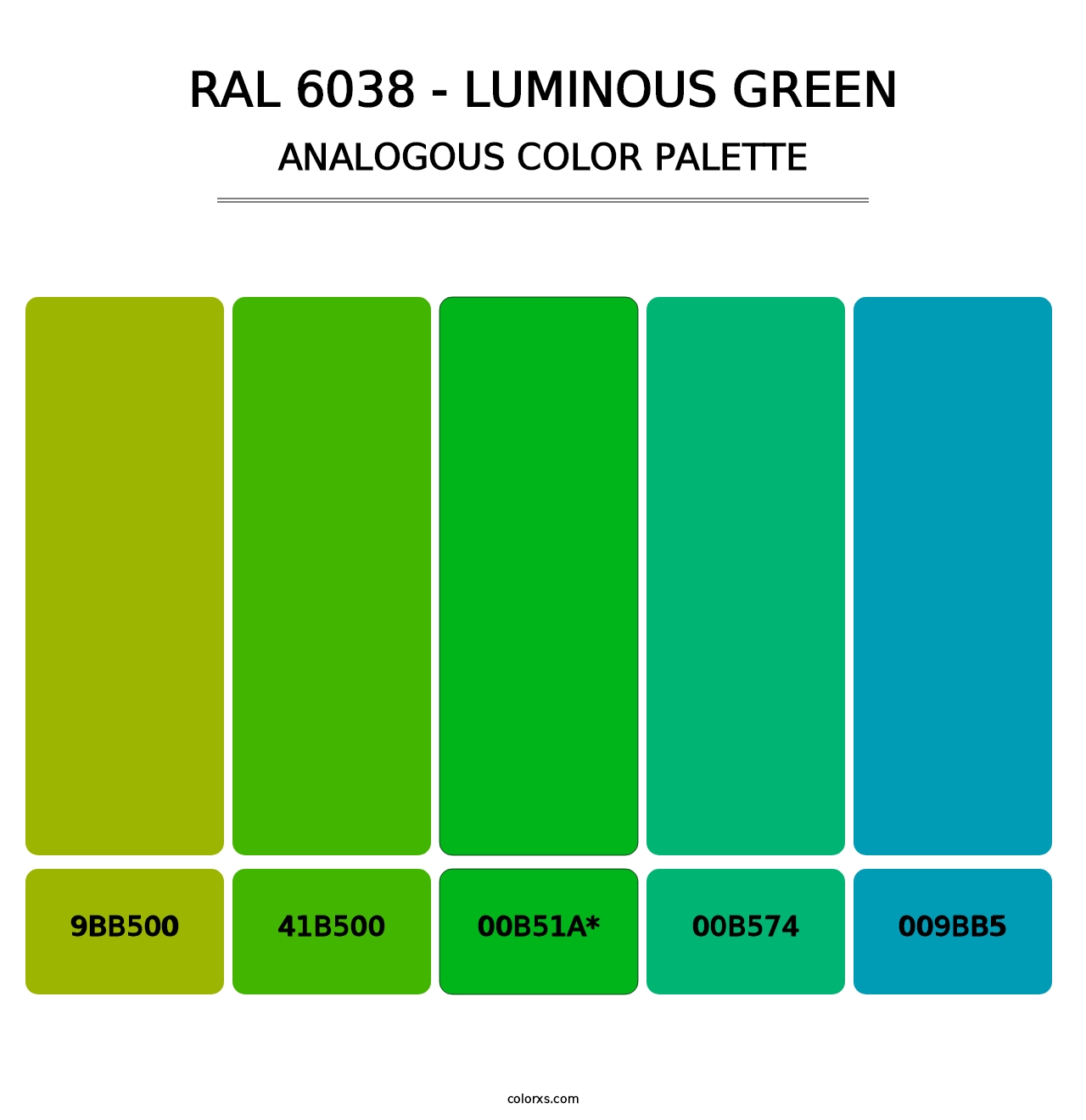 RAL 6038 - Luminous Green - Analogous Color Palette