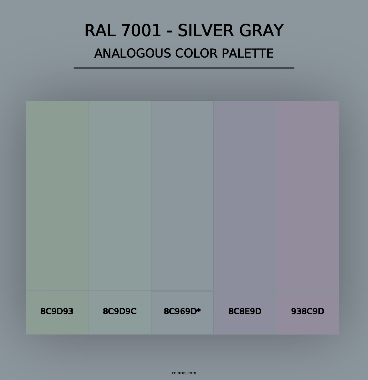 RAL 7001 - Silver Gray - Analogous Color Palette