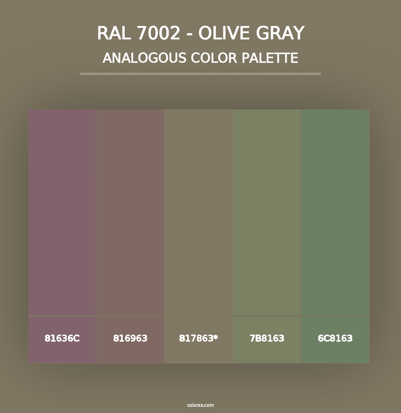 RAL 7002 - Olive Gray - Analogous Color Palette