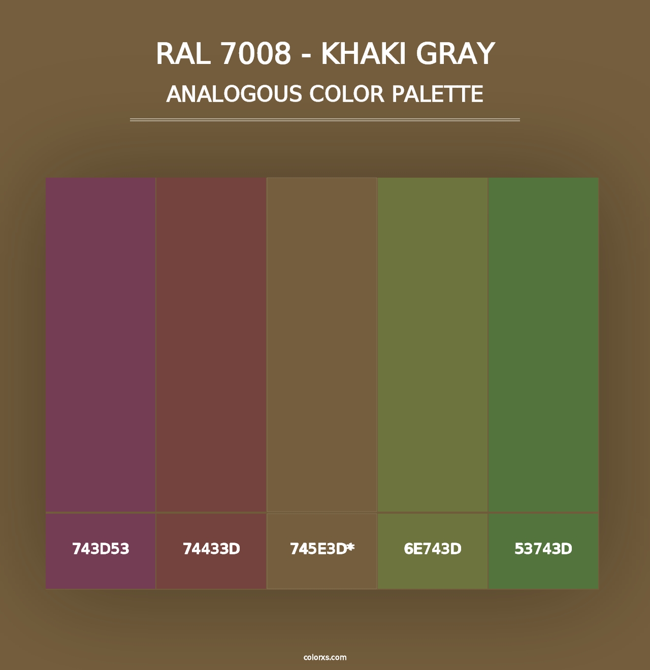 RAL 7008 - Khaki Gray - Analogous Color Palette