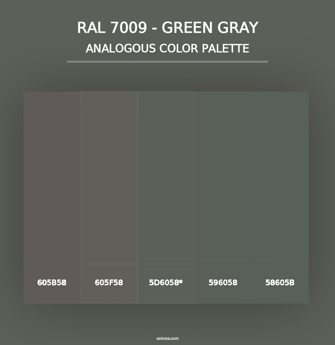 RAL 7009 - Green Gray - Analogous Color Palette