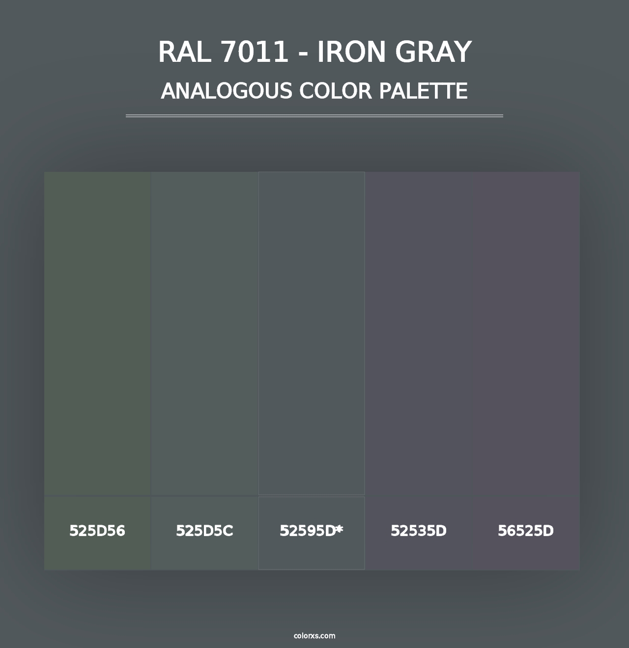 RAL 7011 - Iron Gray - Analogous Color Palette