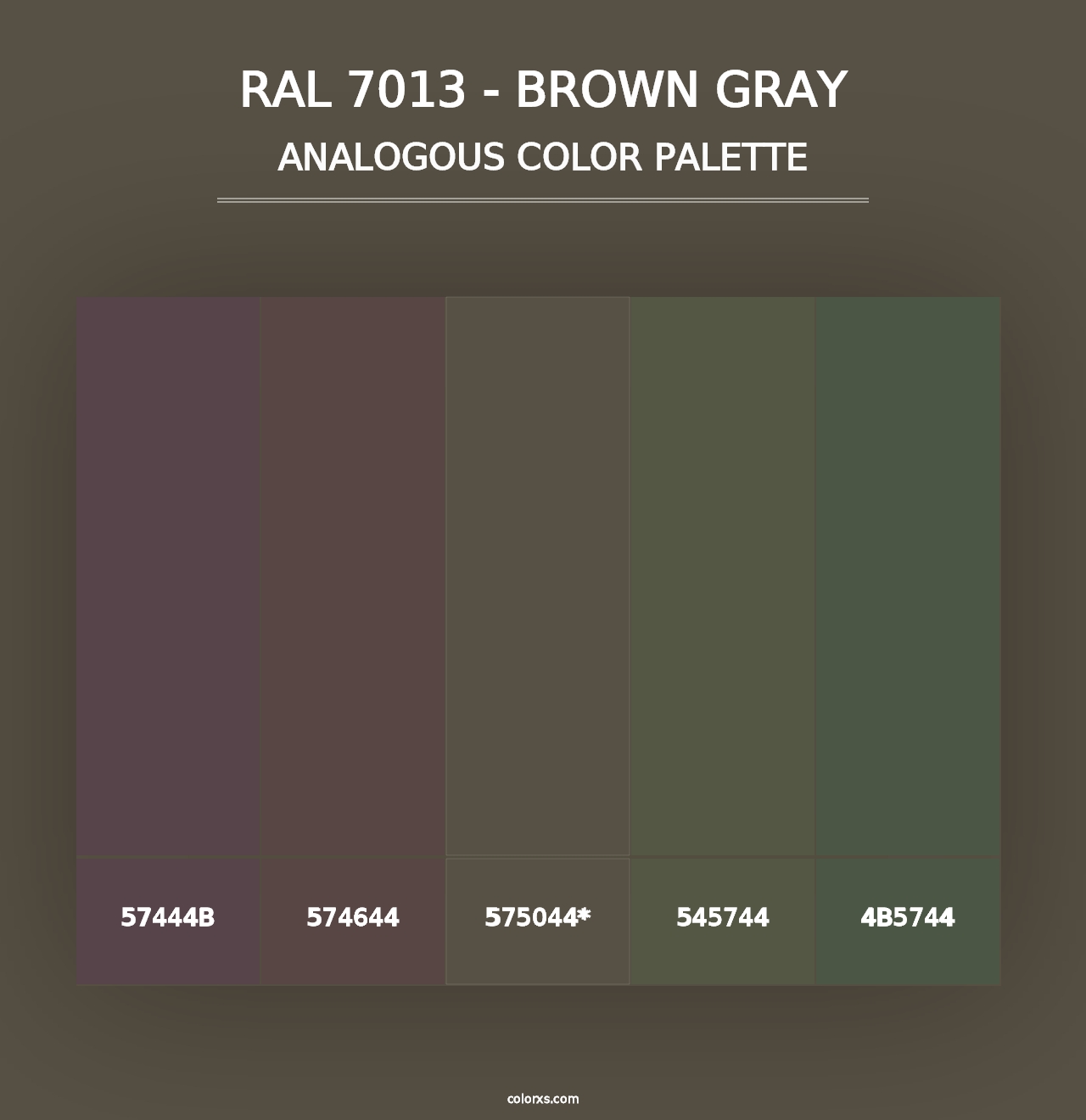 RAL 7013 - Brown Gray - Analogous Color Palette