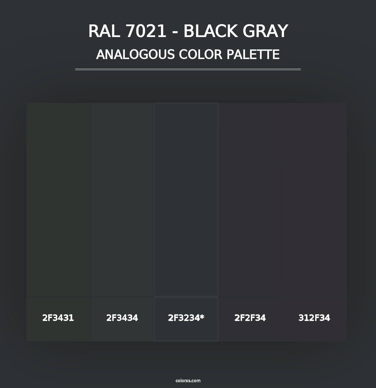 RAL 7021 - Black Gray - Analogous Color Palette