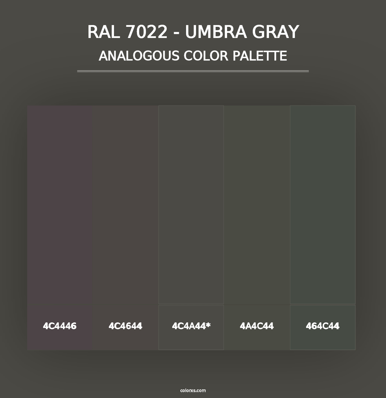 RAL 7022 - Umbra Gray - Analogous Color Palette