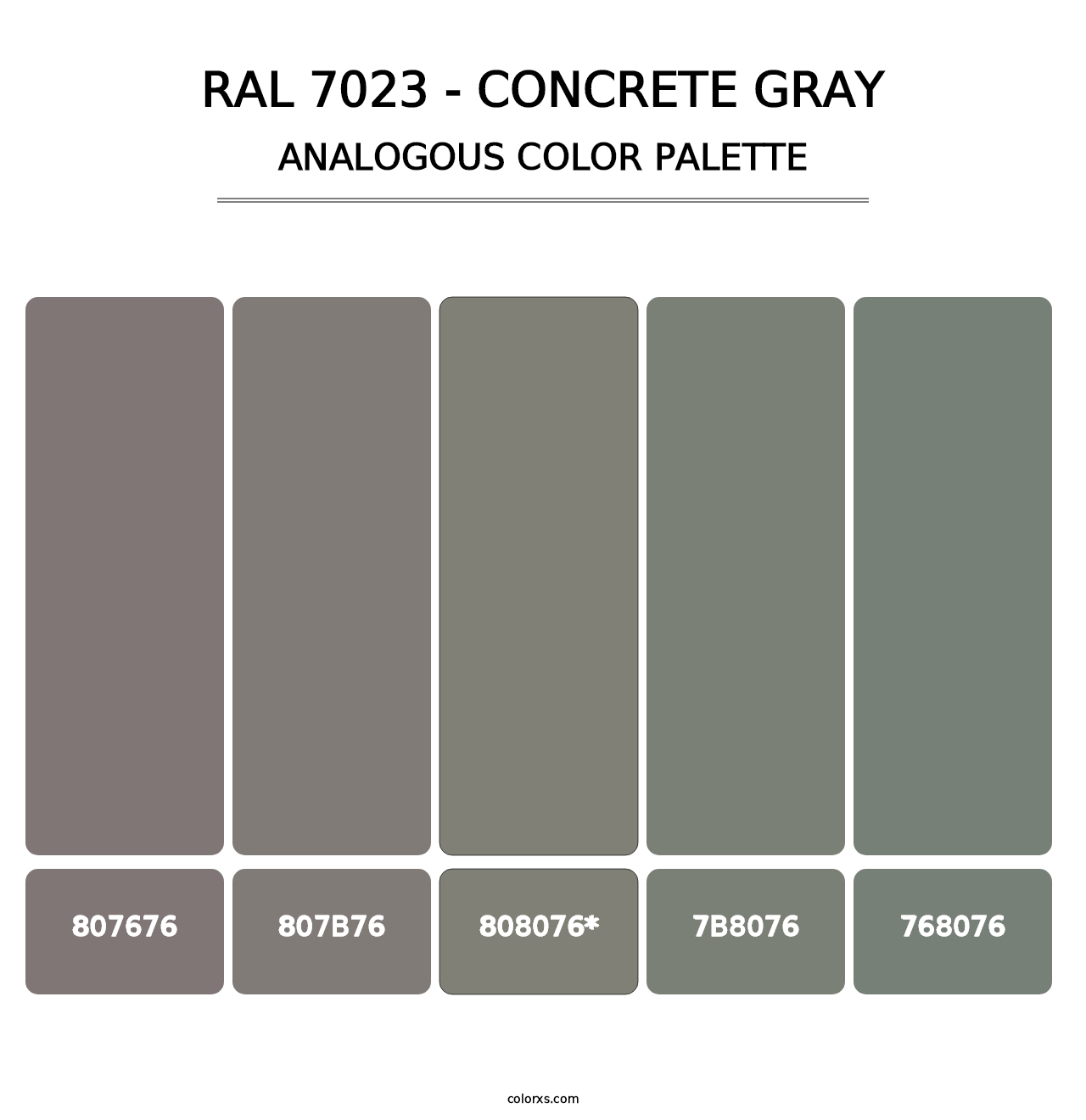 RAL 7023 - Concrete Gray - Analogous Color Palette