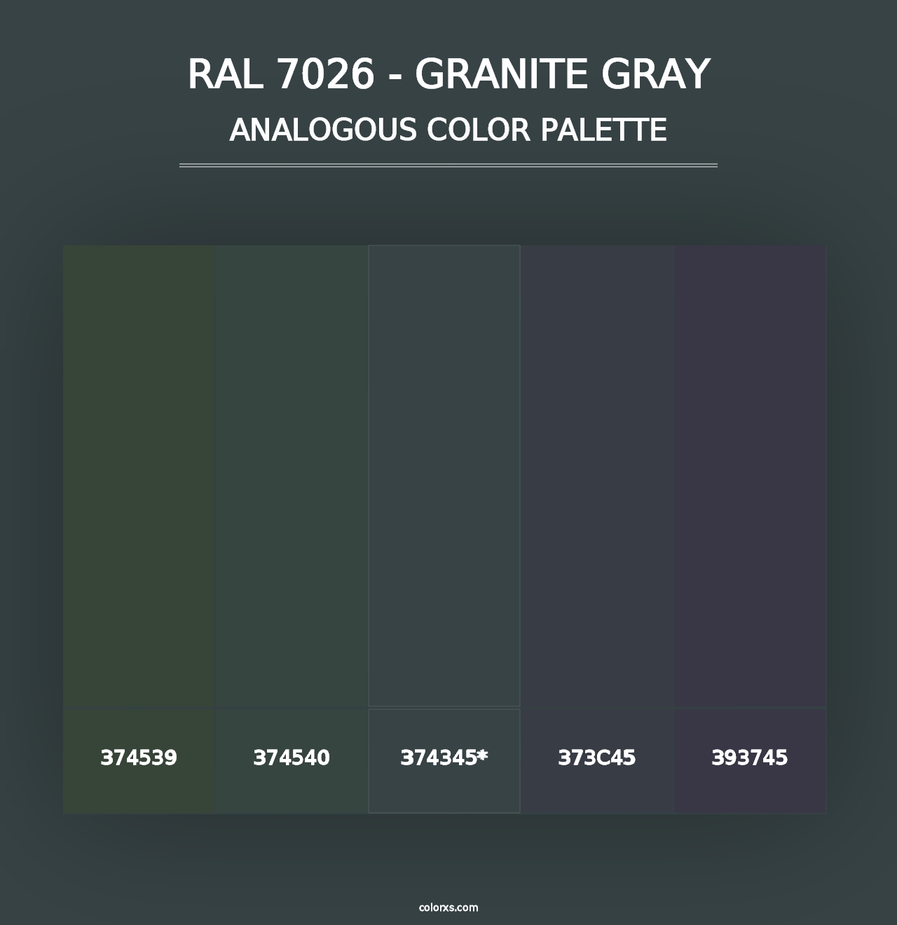 RAL 7026 - Granite Gray - Analogous Color Palette