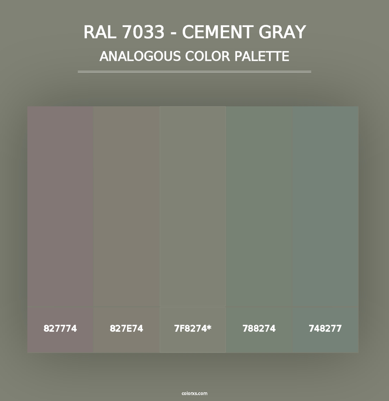 RAL 7033 - Cement Gray - Analogous Color Palette