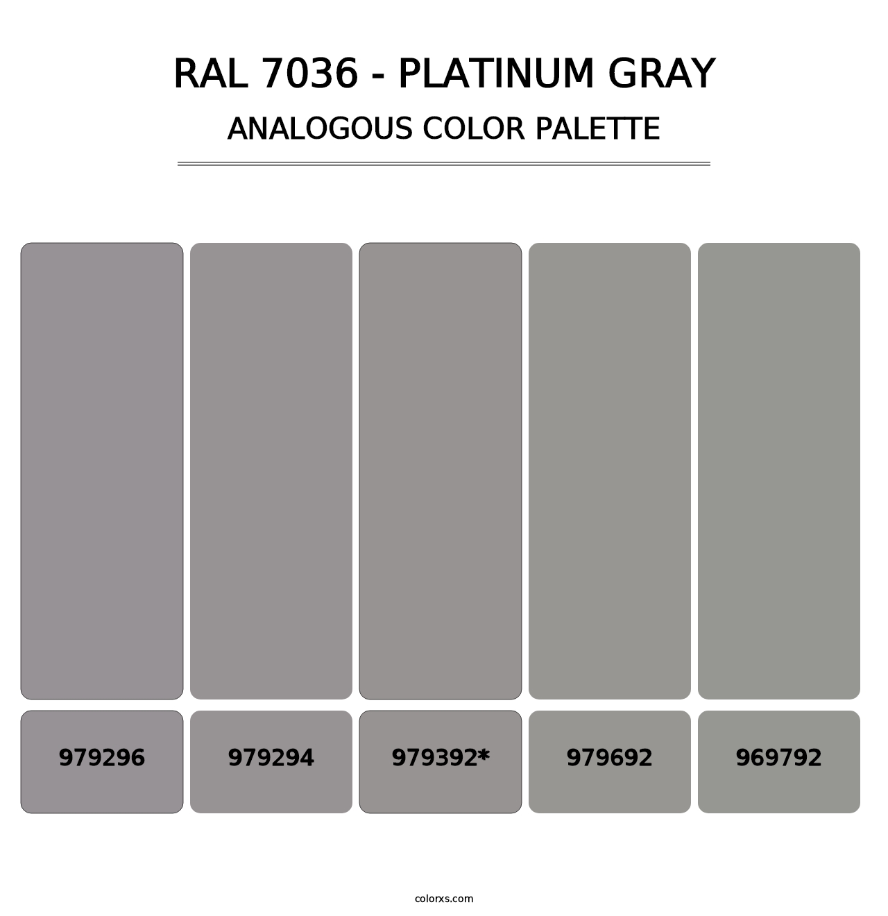 RAL 7036 - Platinum Gray - Analogous Color Palette