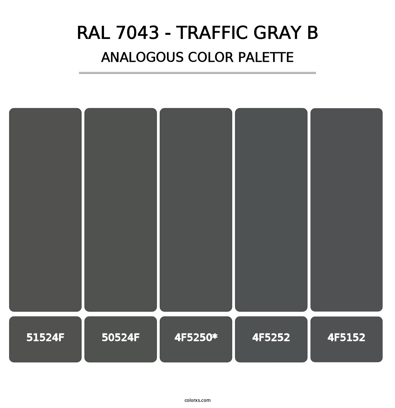 RAL 7043 - Traffic Gray B - Analogous Color Palette